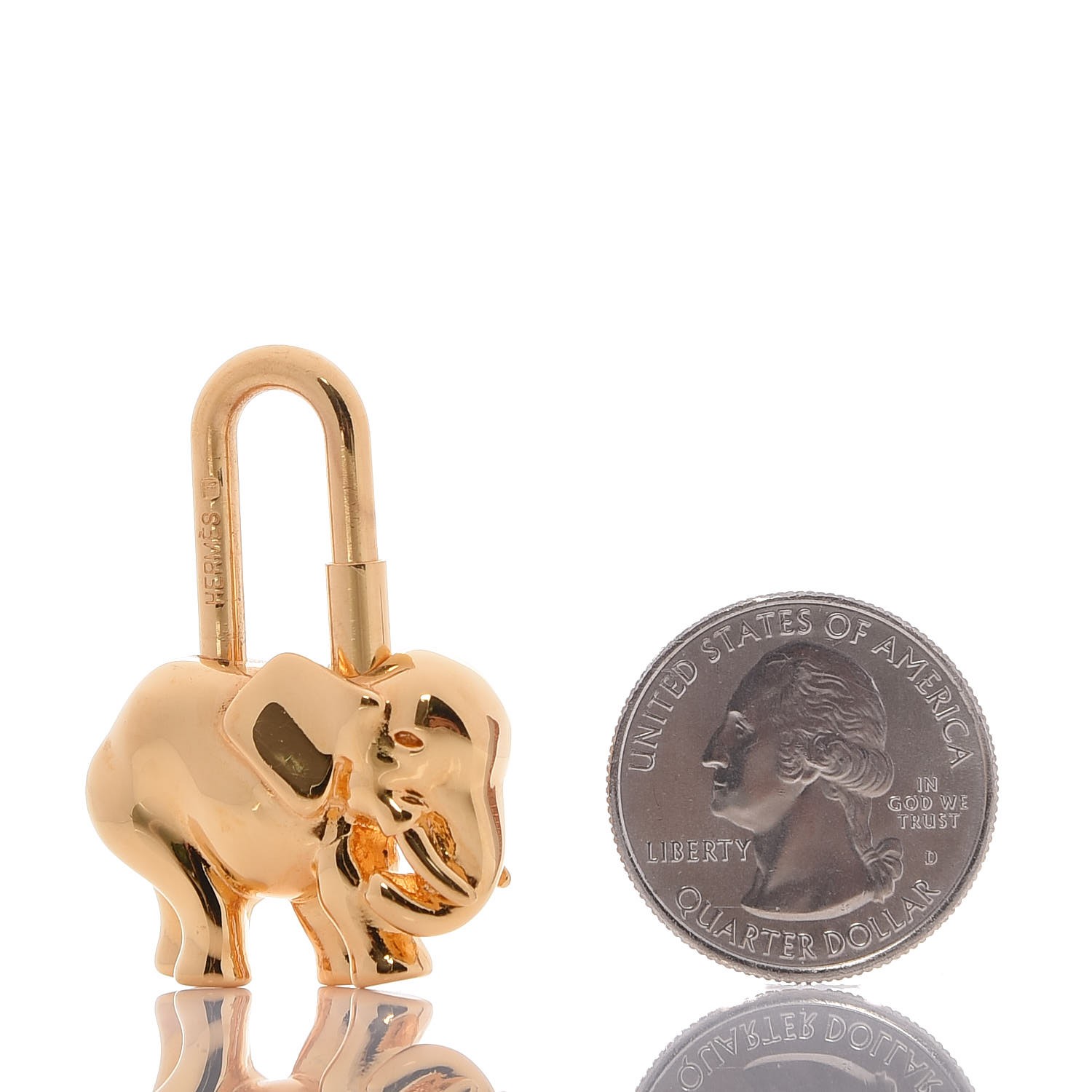  HERMES Elephant  Cadena Lock Gold 252129 FASHIONPHILE