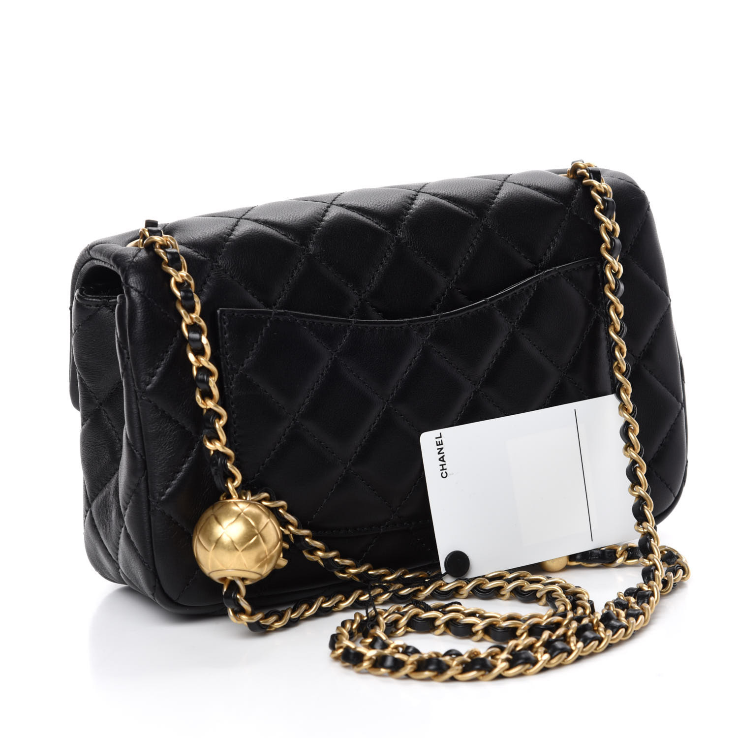 CHANEL Lambskin Quilted CC Pearl Crush Mini Rectangular Flap Black ...