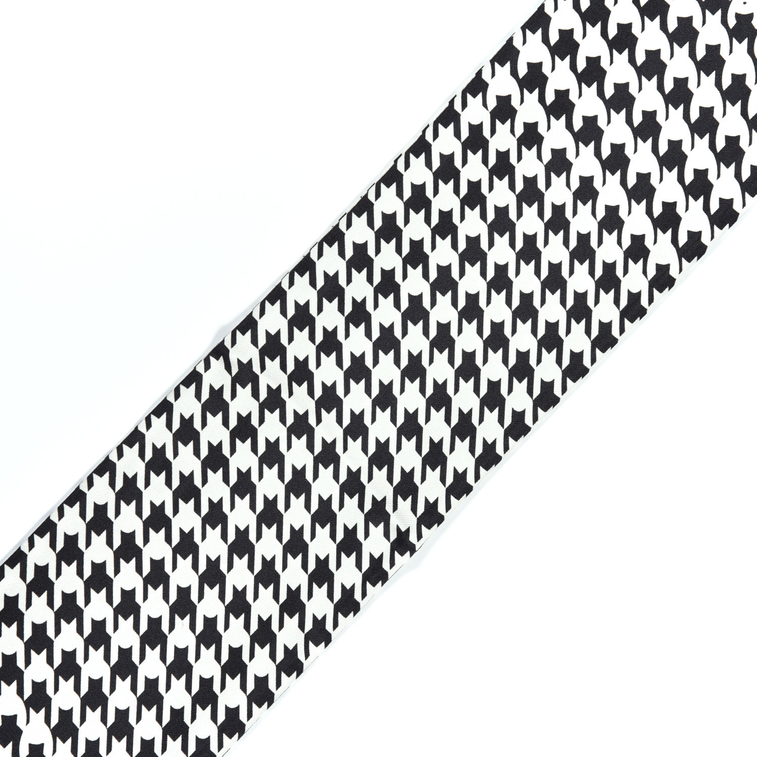 CHANEL Silk Twill Houndstooth Slim Bandeau Scarf Black Ecru 681646 ...