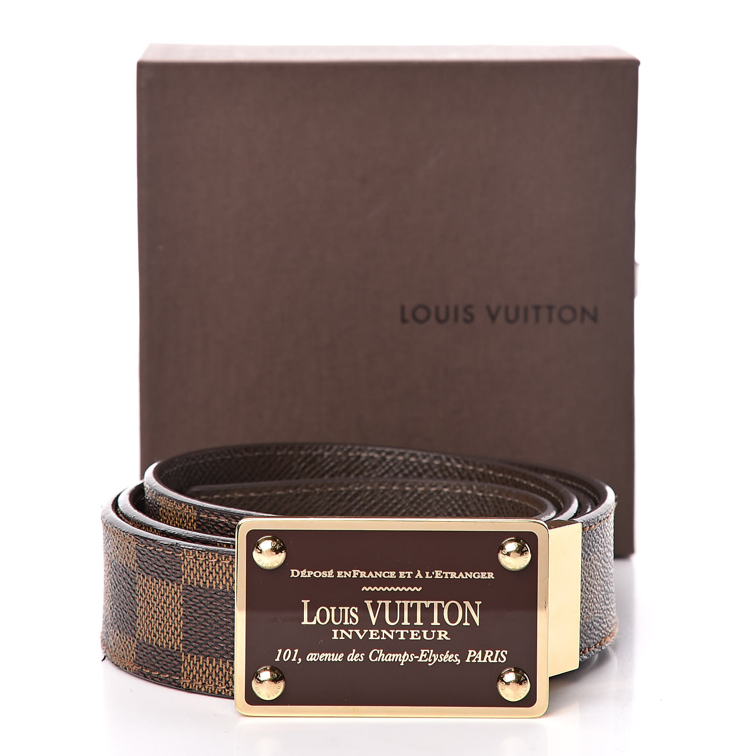 LOUIS VUITTON Calfskin 40mm LV Optic Reversible Belt 100 40 Black