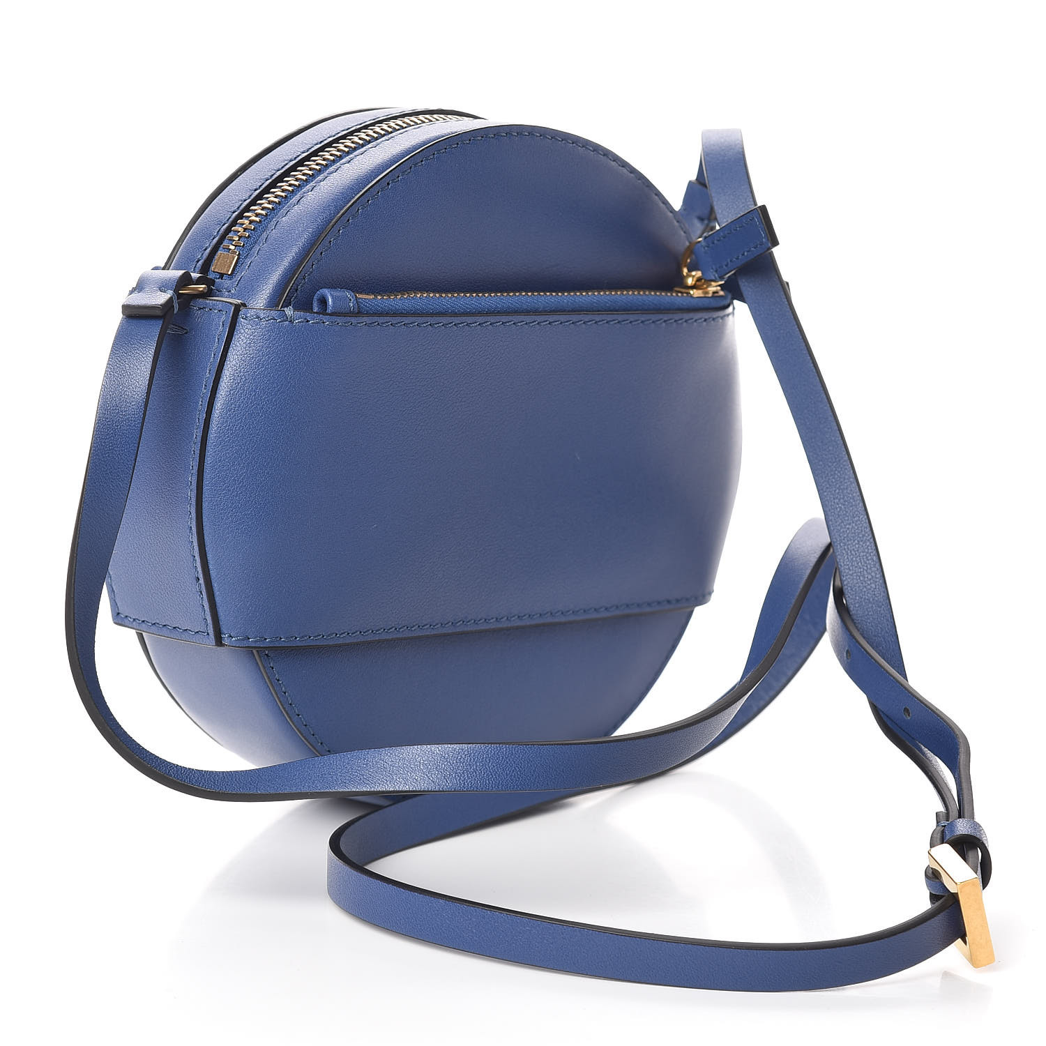 VALENTINO Calfskin VLogo Round Crossbody Bag Blue 459618