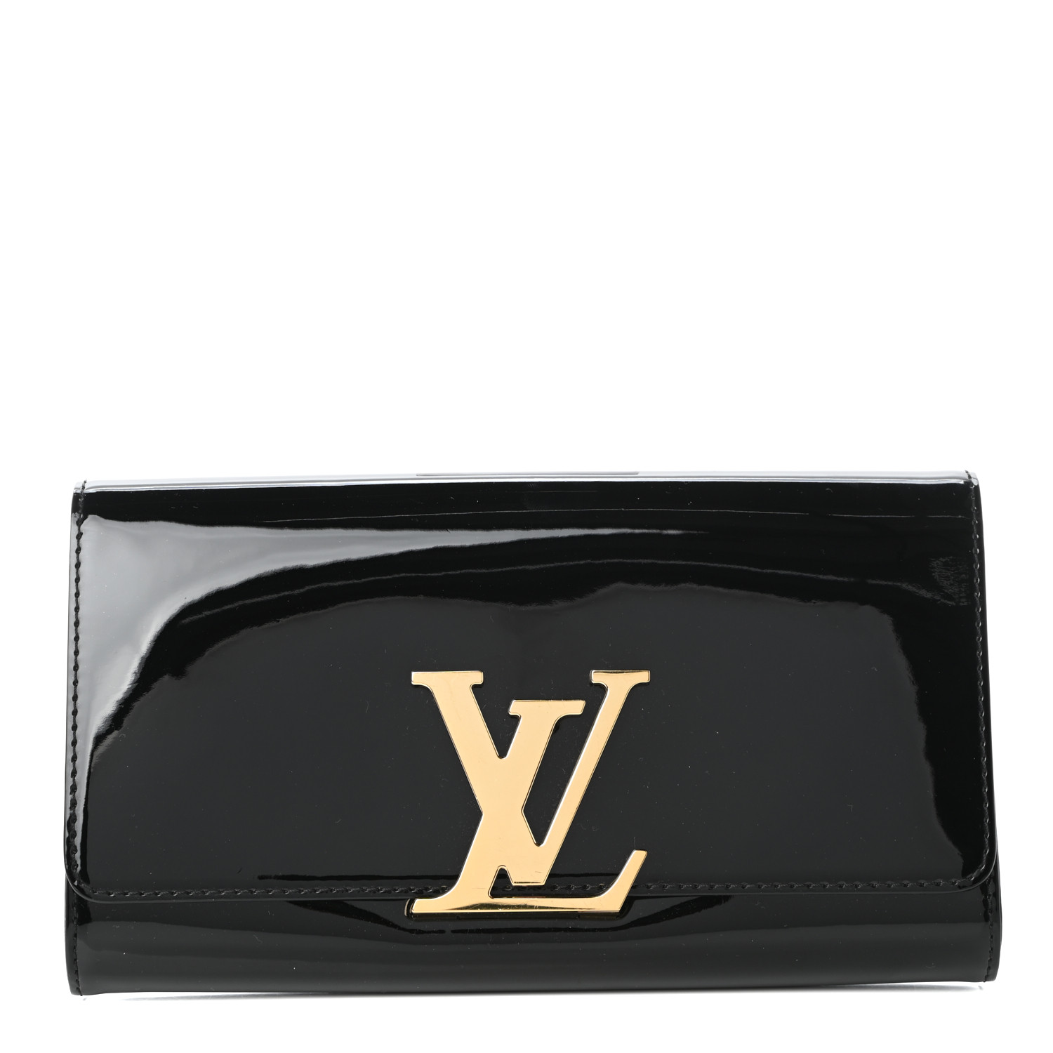 Louise patent leather clutch bag Louis Vuitton Beige in Patent