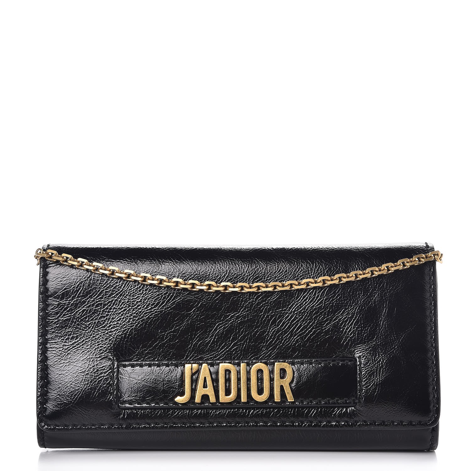 CHRISTIAN DIOR Calfskin J'adior Croisiere Chain Wallet Black 275296