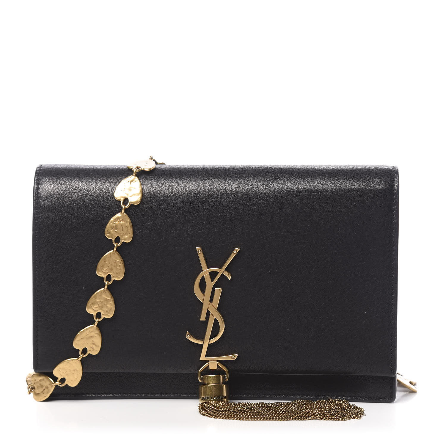 kate chain wallet with tassel in smooth leather