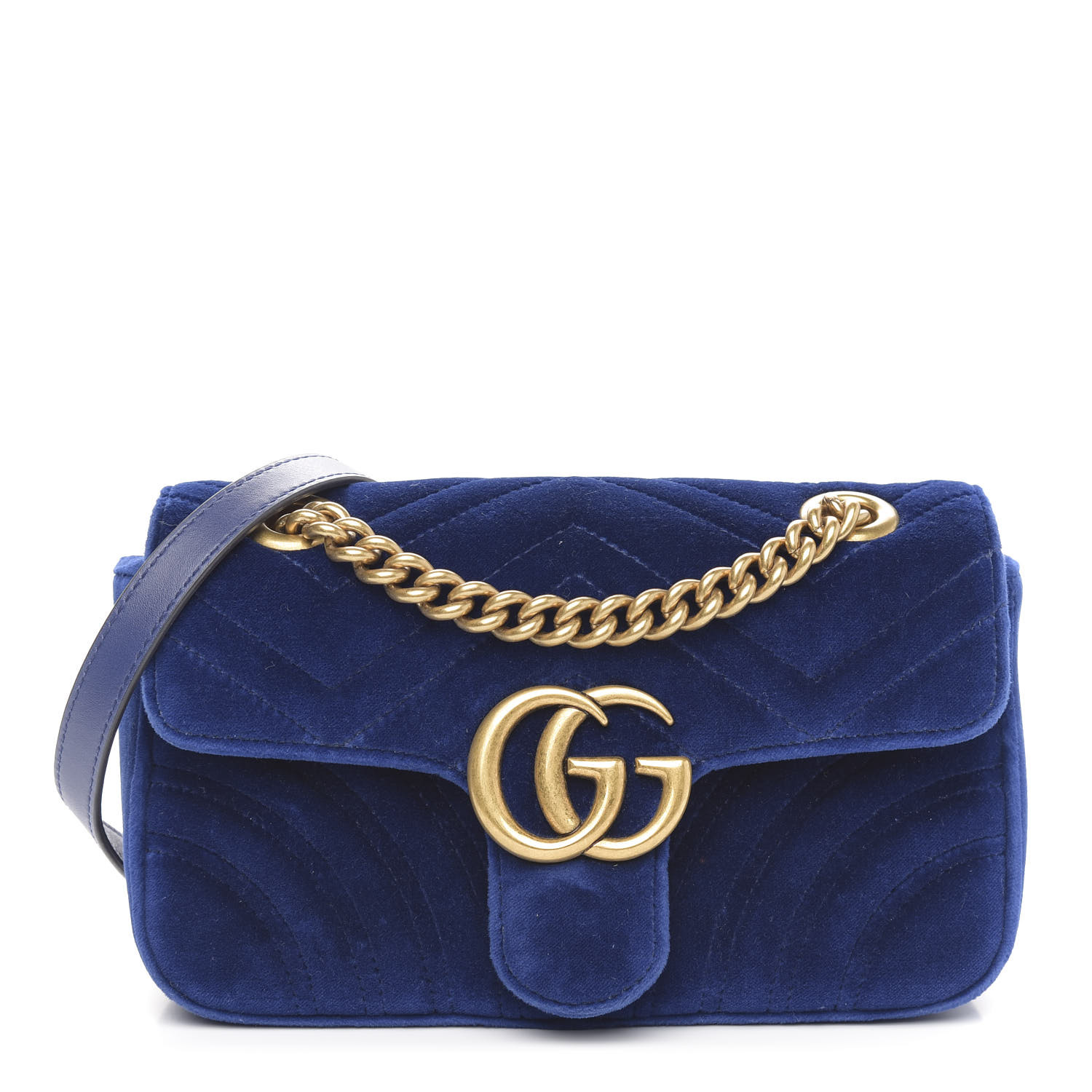 gucci dark blue velvet bag