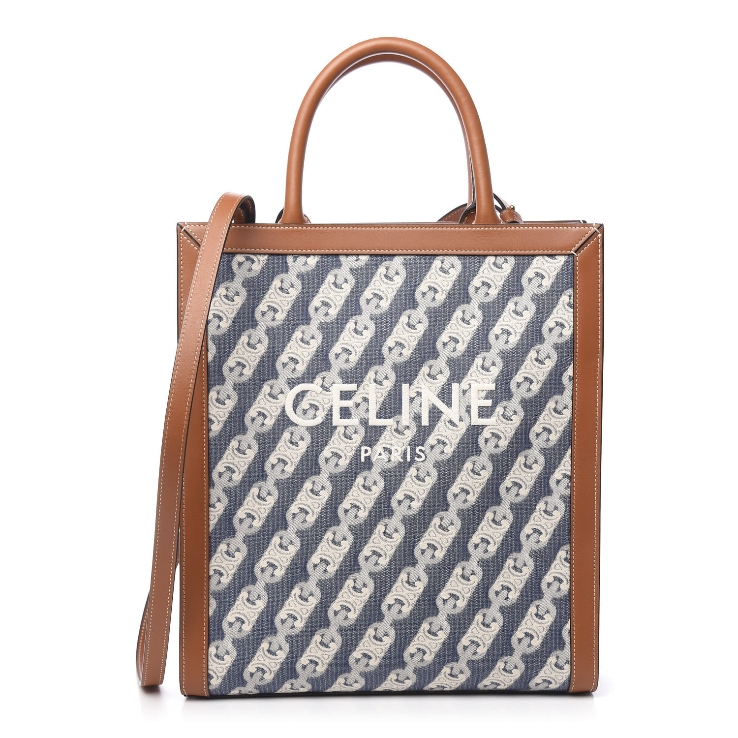 Small vertical cabas celine discount in floral jacquard and calfskin