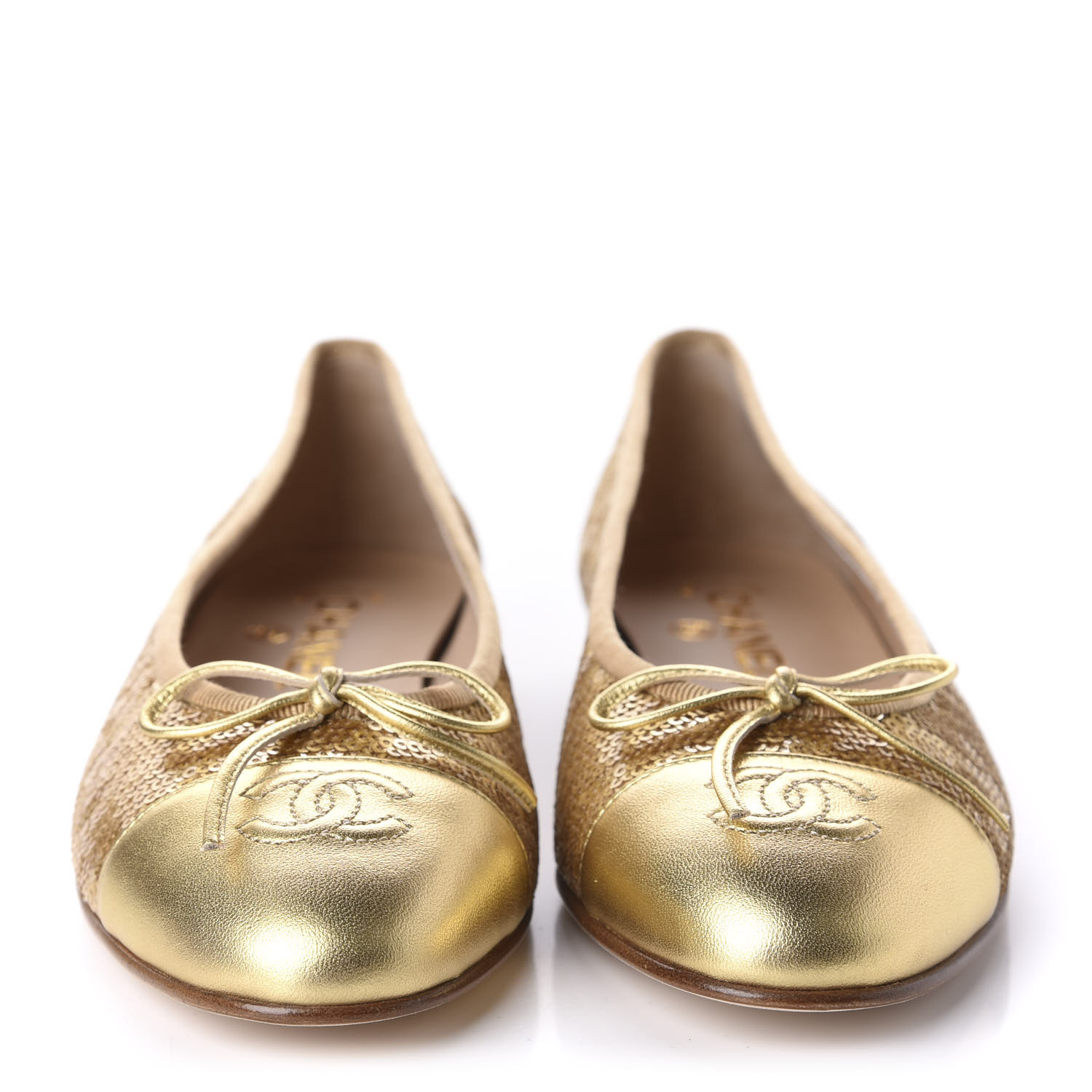 gold sequin flats