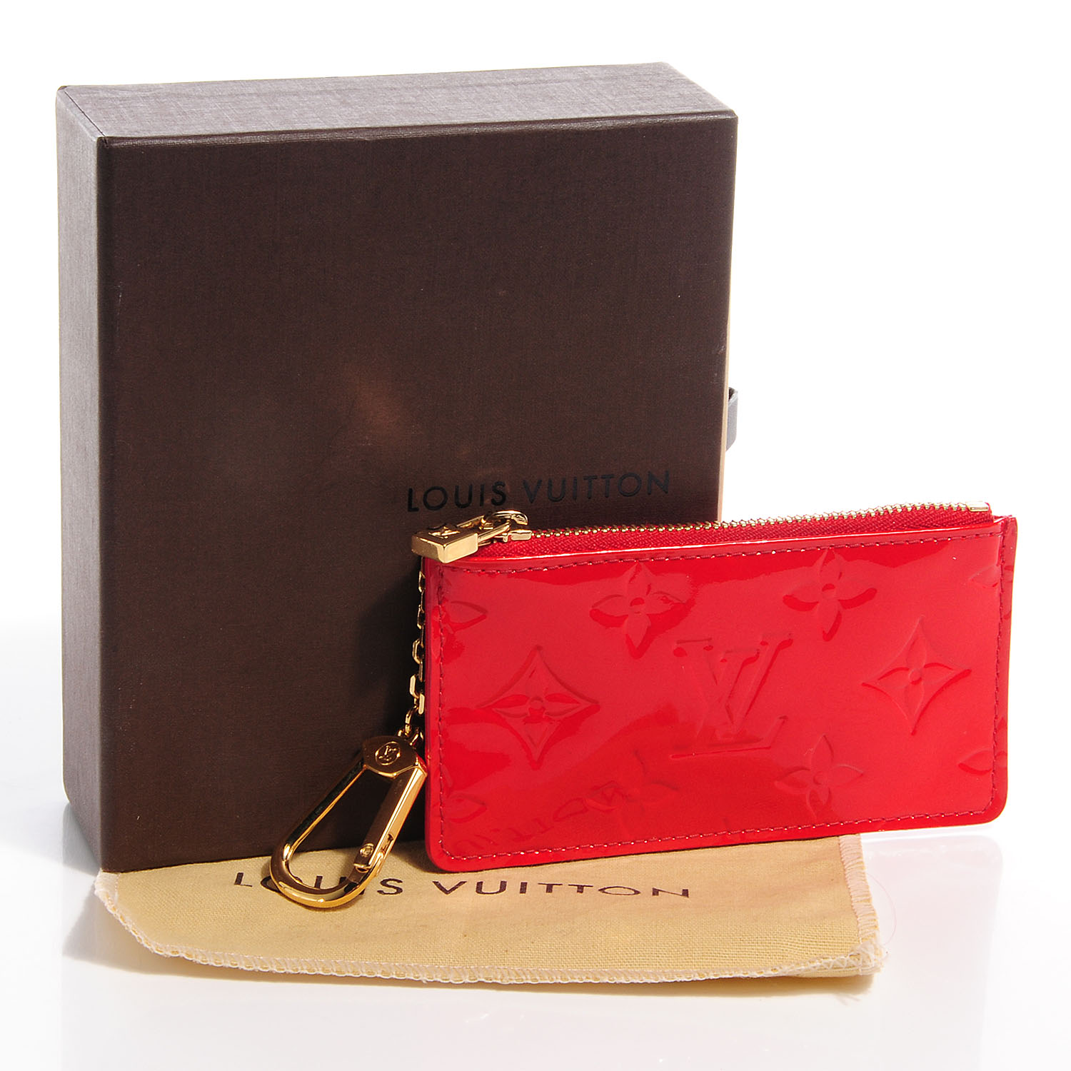 louis vuitton red vernis key pouch