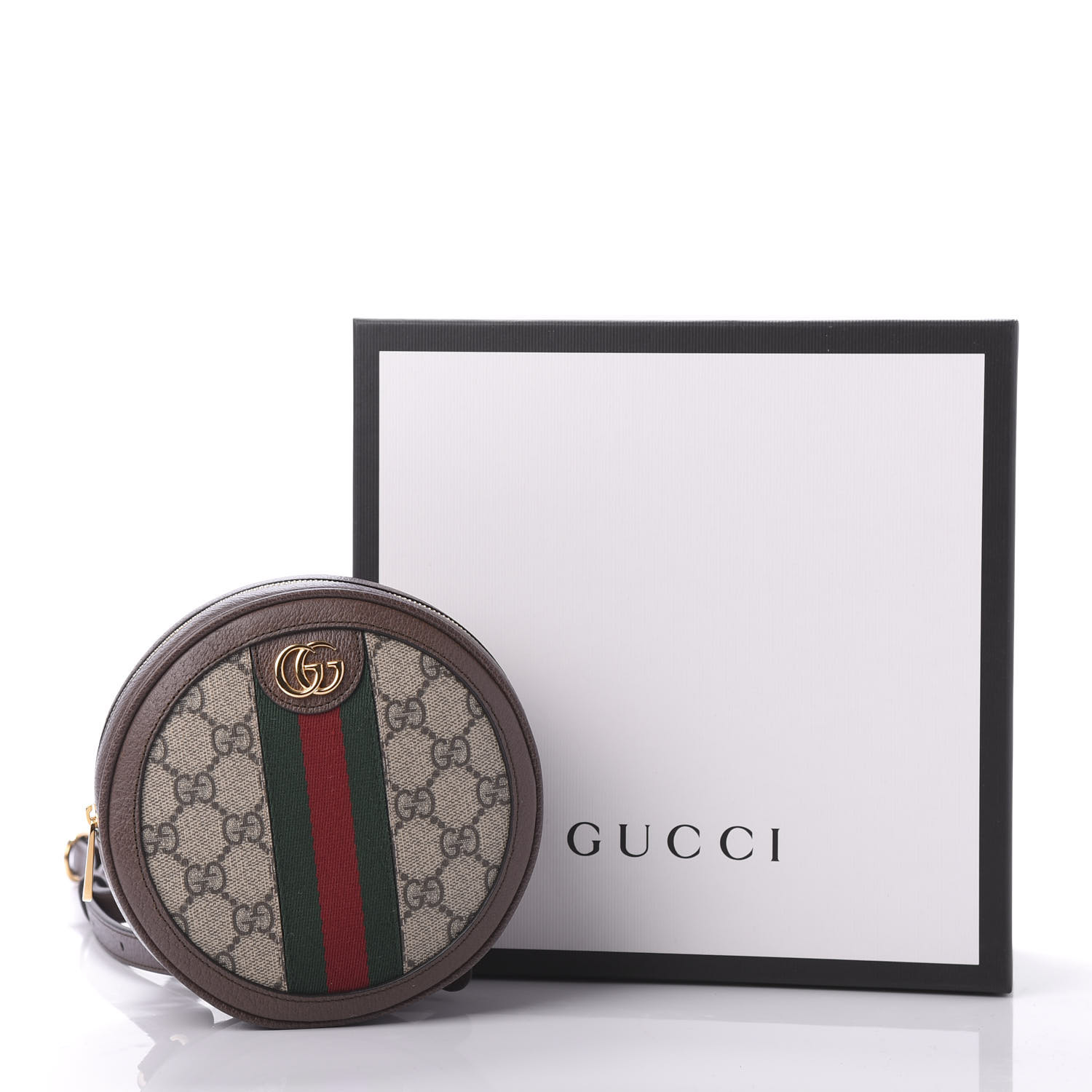 Gucci Gg Supreme Monogram Web Mini Ophidia Round Backpack Brown Fashionphile