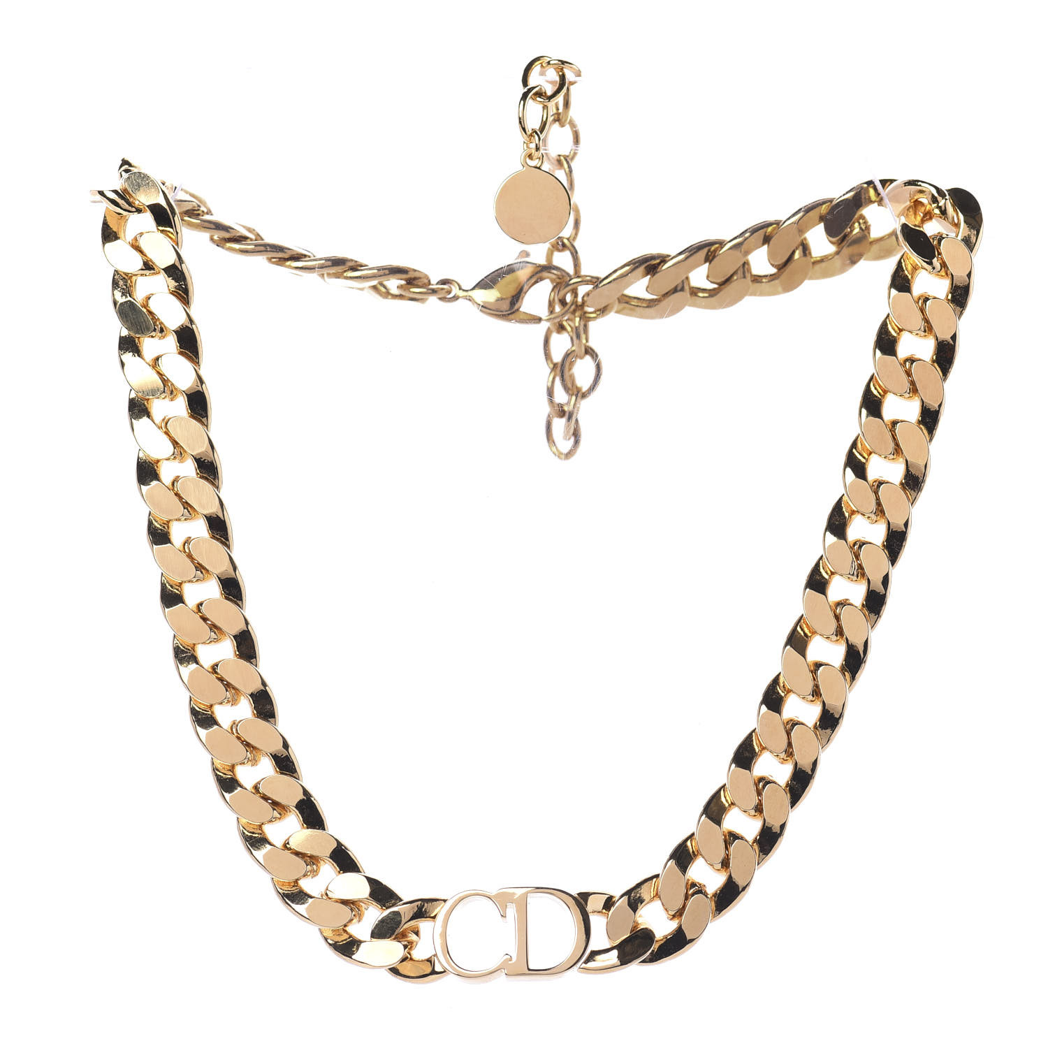 dior chain necklace gold