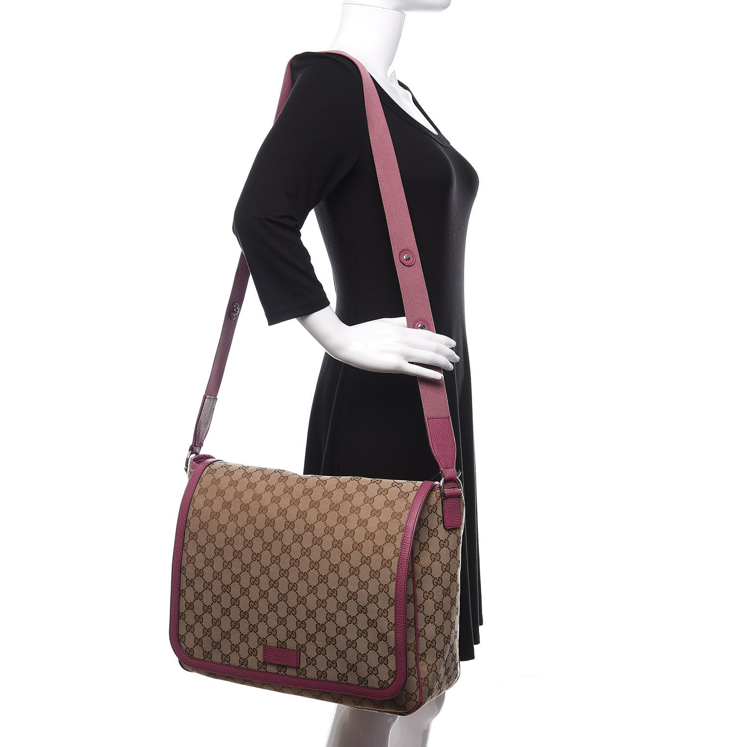 gucci diaper bag pink trim