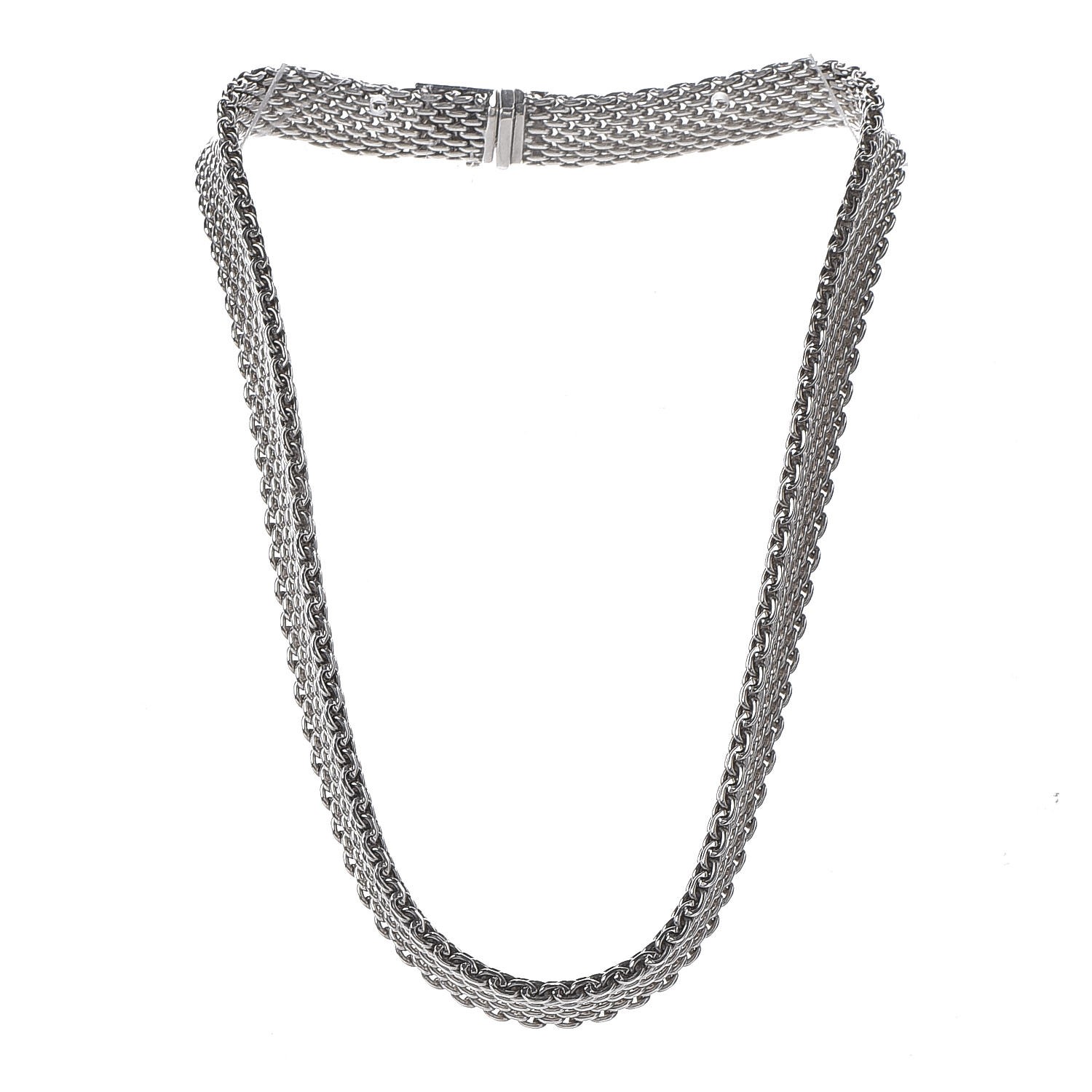 TIFFANY & CO Sterling Silver Somerset Mesh Necklace 285990