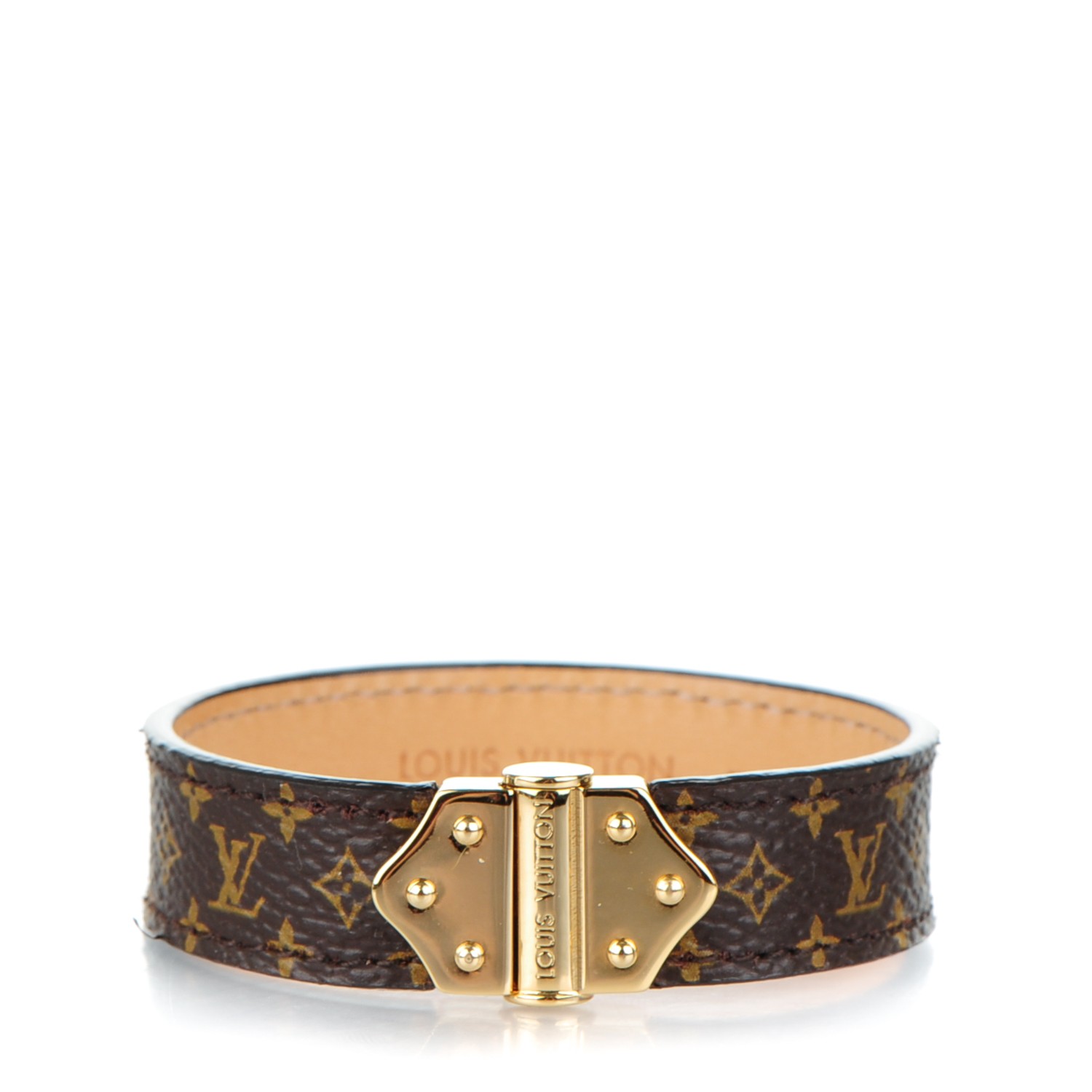 Louis Vuitton Nano Monogram Gold Tone Bracelet