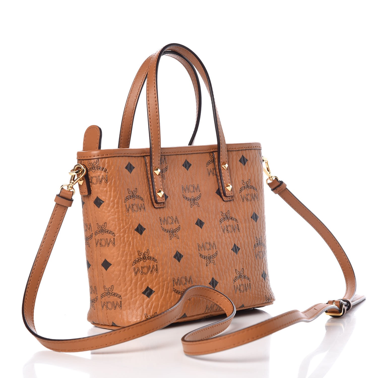 mcm anya tote cognac