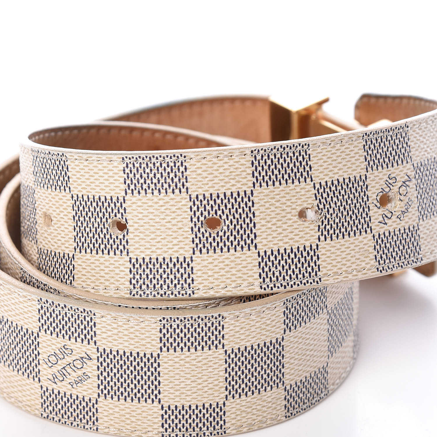 damier azur belt