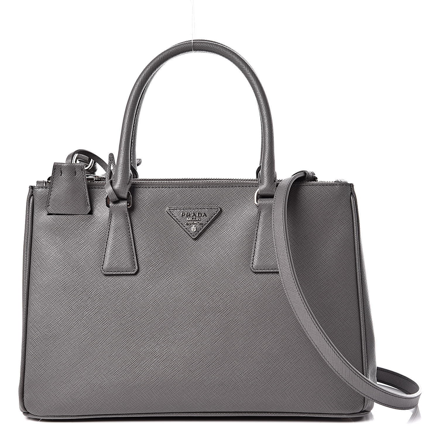 prada saffiano small double tote