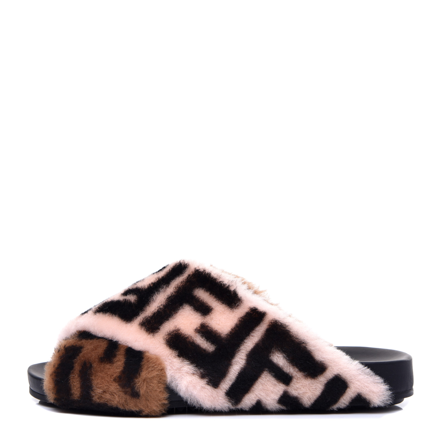 fendi shearling slide sandals