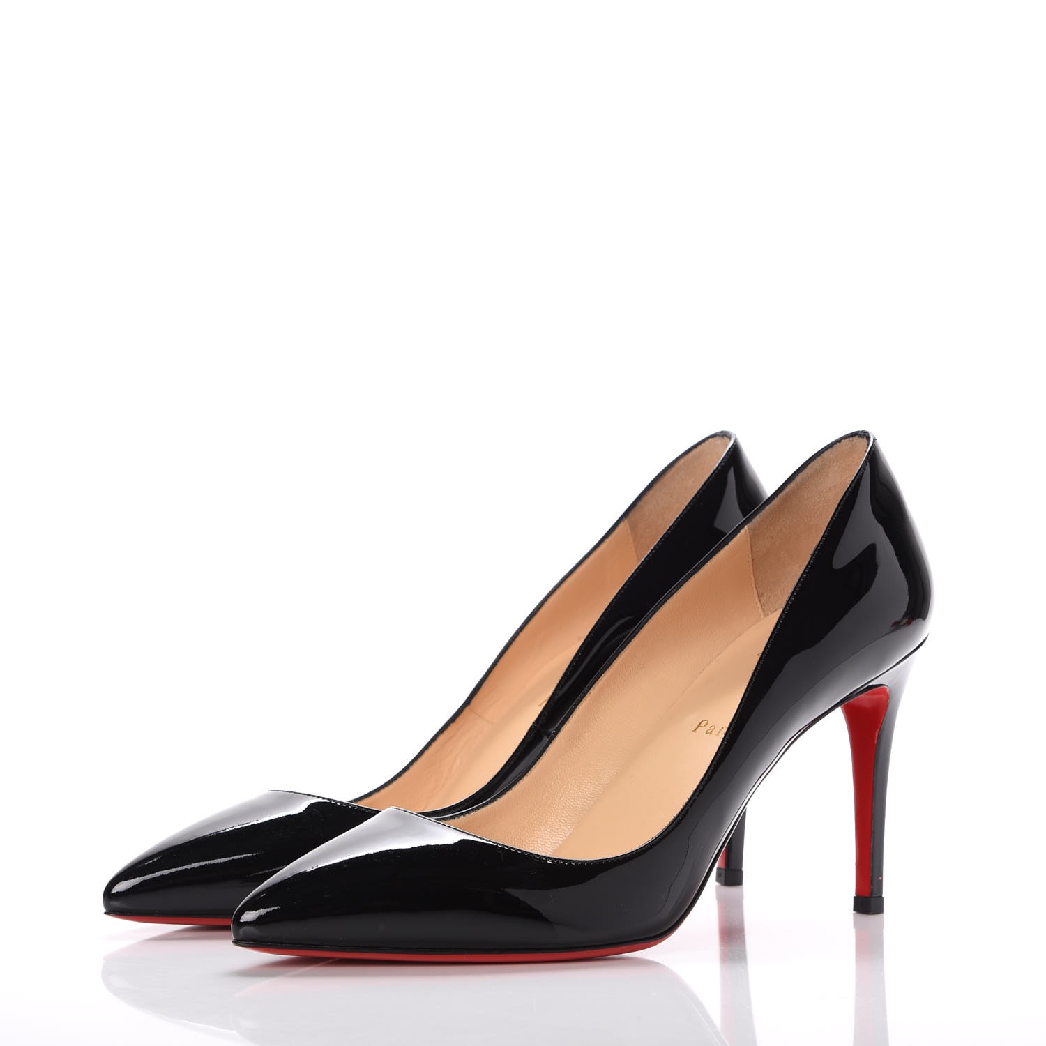 CHRISTIAN LOUBOUTIN Patent Calf Pigalle 85 Pumps 39.5 Black 270574