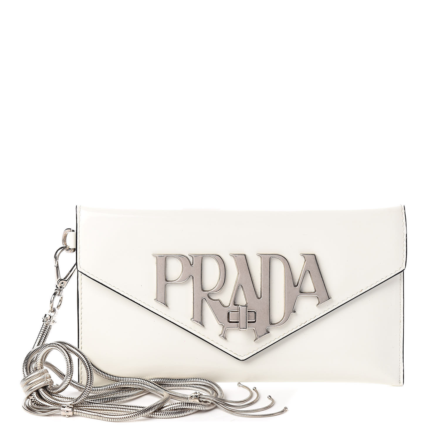 prada white clutch