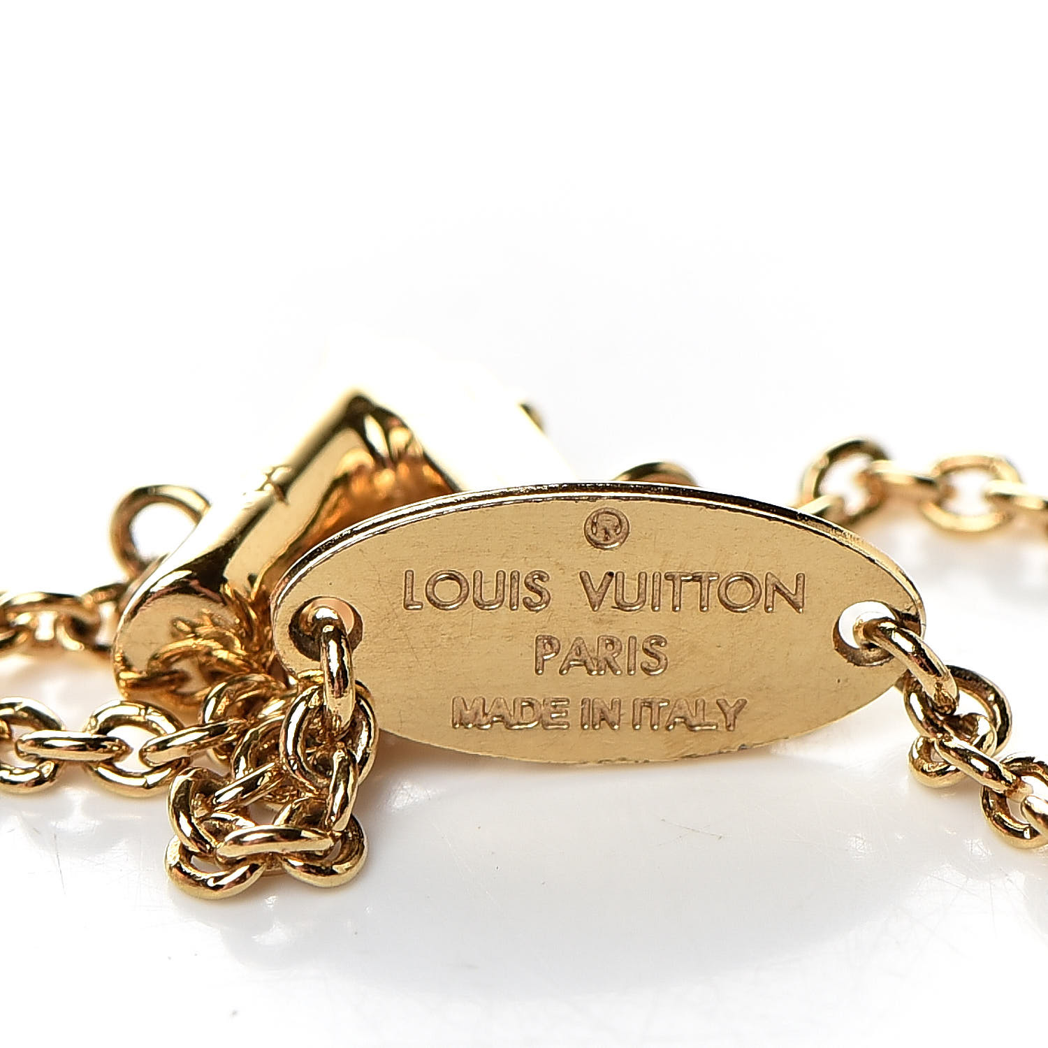 Auth Louis Vuitton Essential V Bracelet Gold Metal M61084