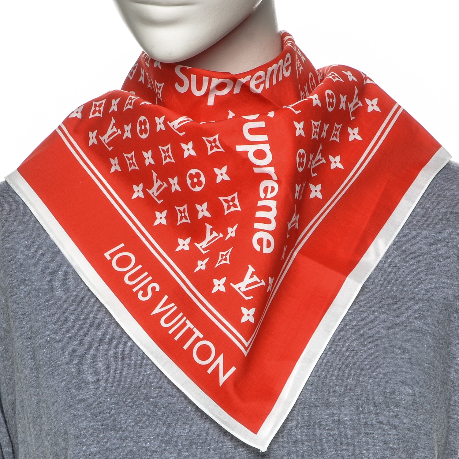 Louis Vuitton Supreme Scarf Red | semashow.com
