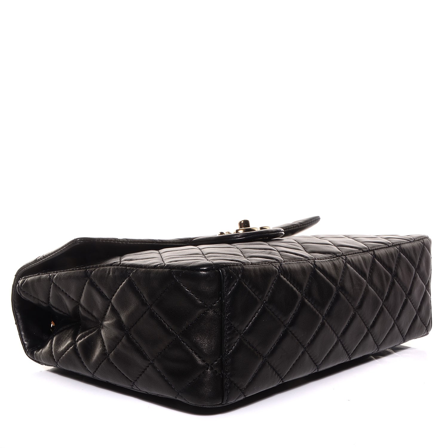 CHANEL Lambskin Quilted Maxi Single Flap Black 105692