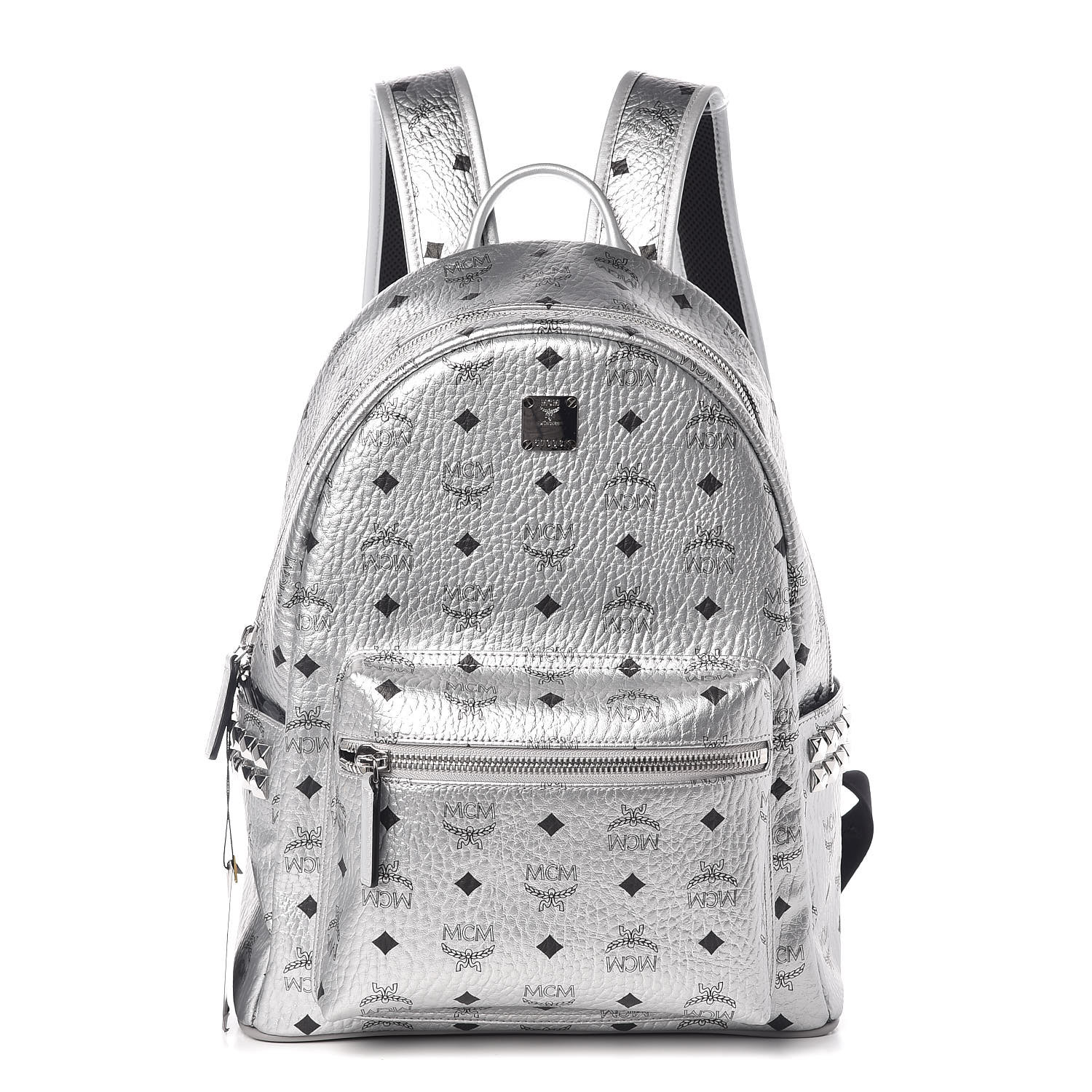 mcm backpack silver and black