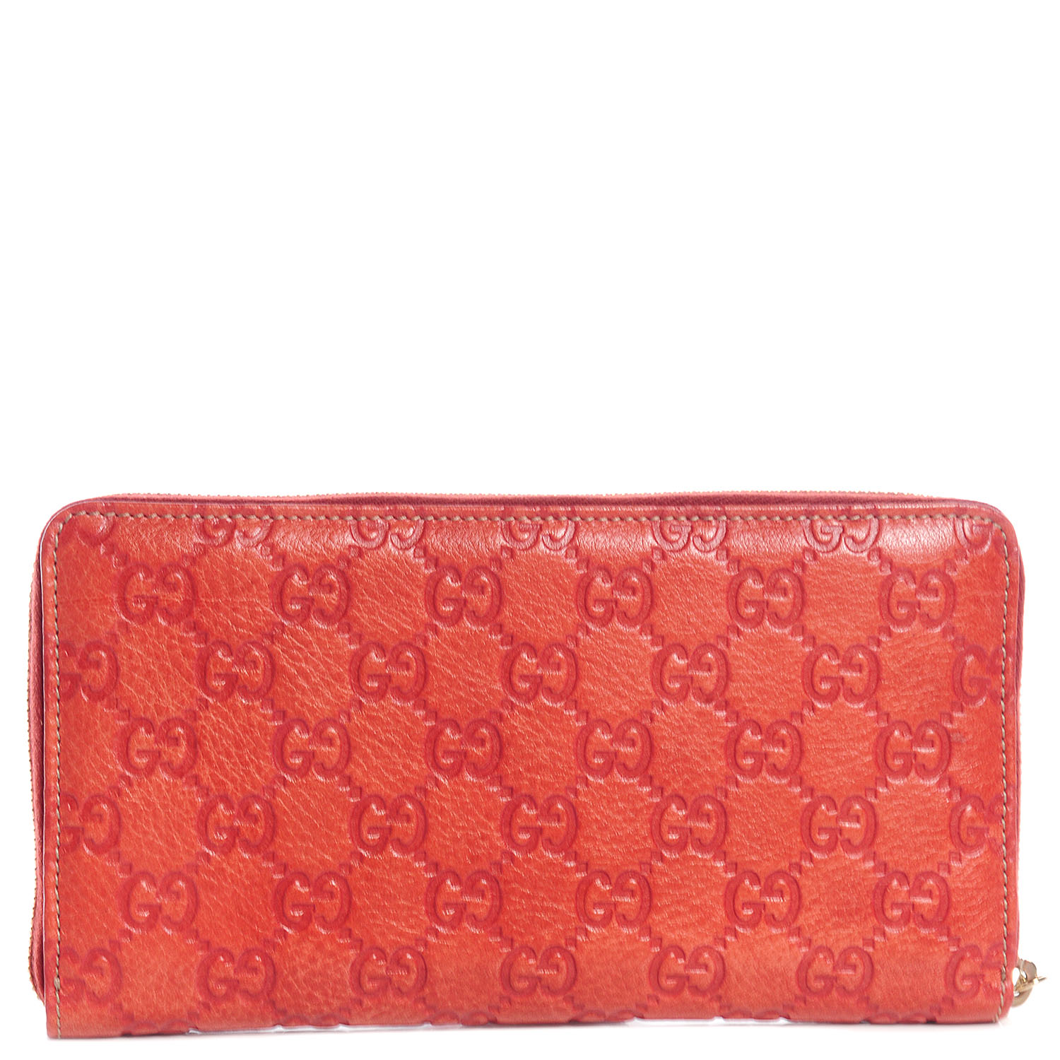 GUCCI Guccissima Zip Around Wallet Dark Orange 72772