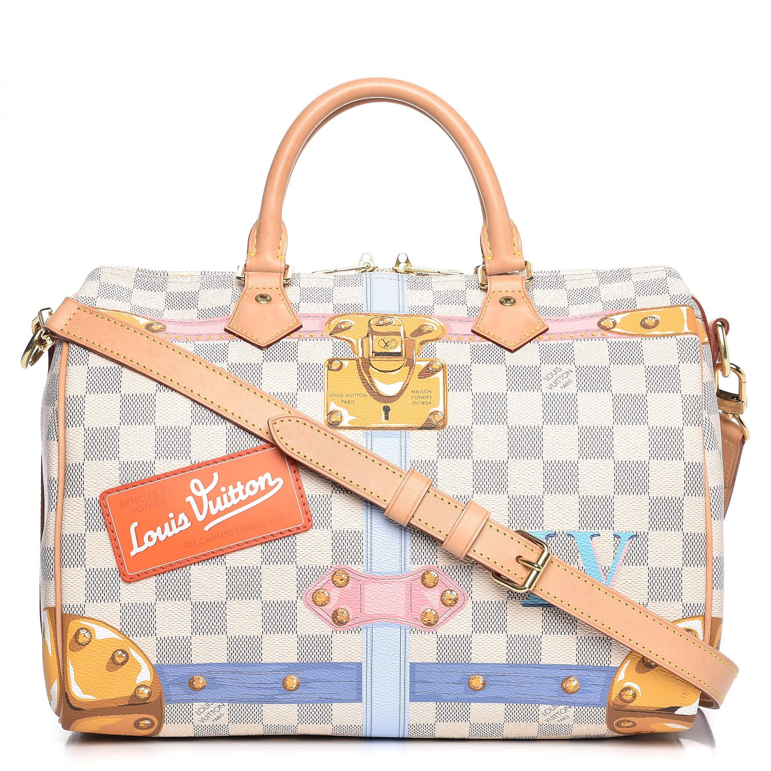 Louis Vuitton Speedy Bandouliere Bag Limited Edition Summer Trunks Monogram  Canvas 30 Multicolor 2350781