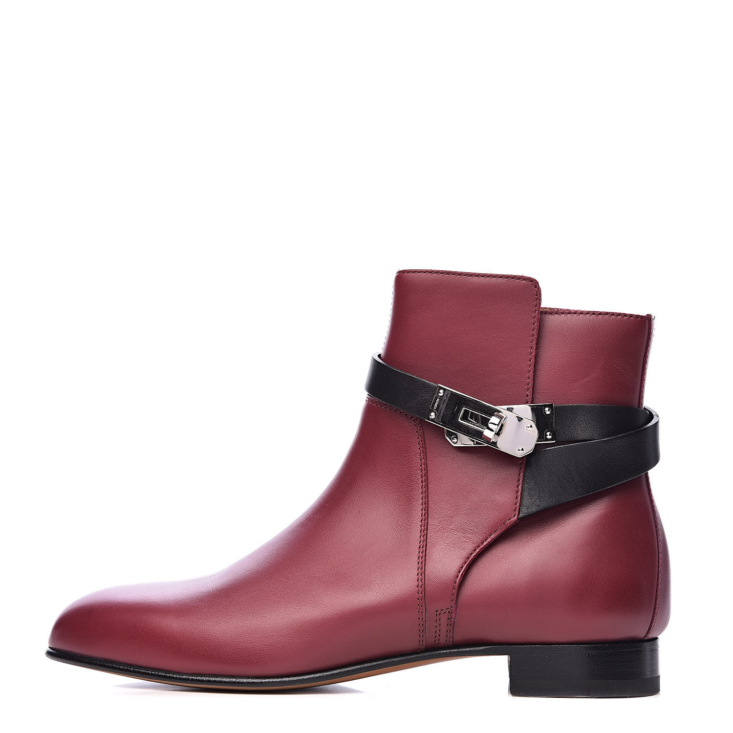 Hermes Calfskin Neo Low Boots 38 5 Rouge H Black 503822 Fashionphile