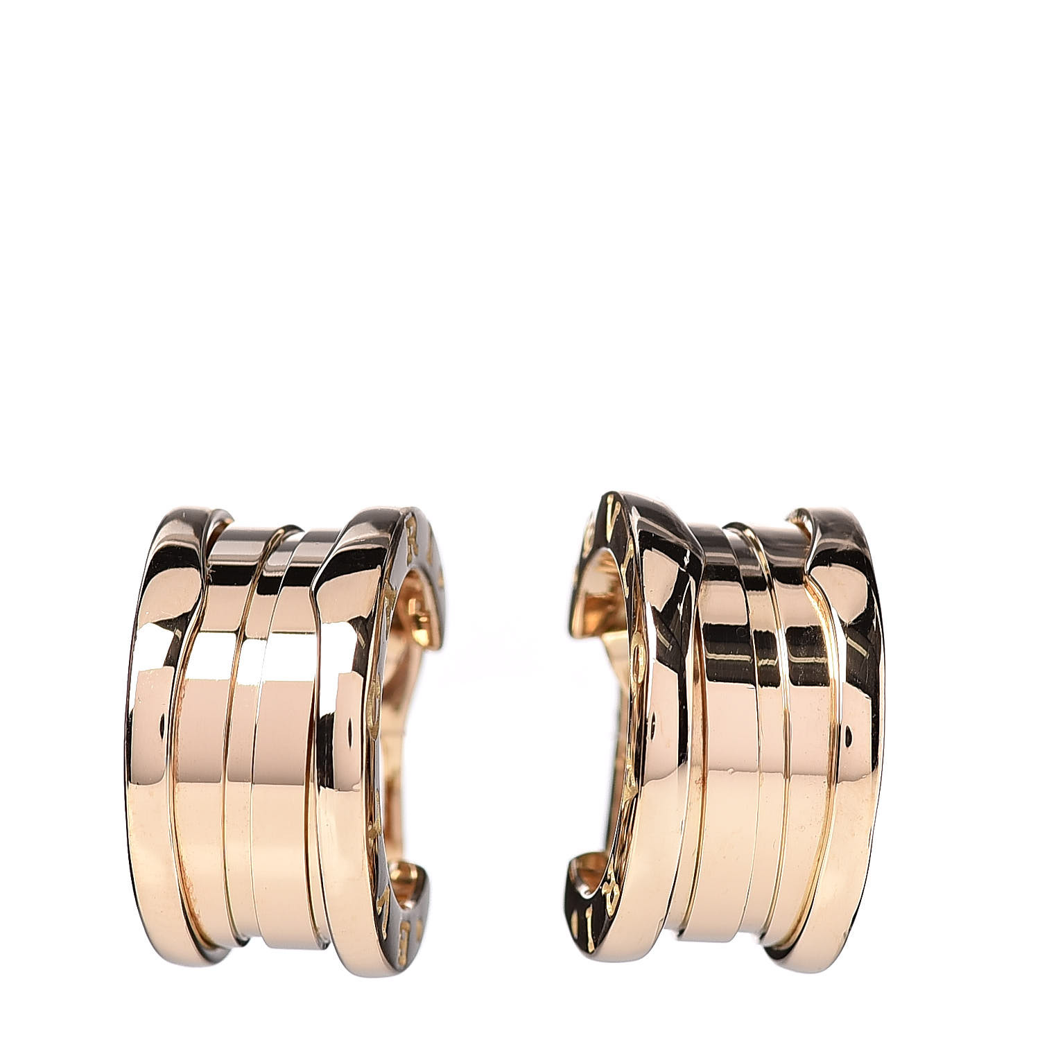 BULGARI 18K Yellow Gold B.Zero1 Hoop Earrings 493311