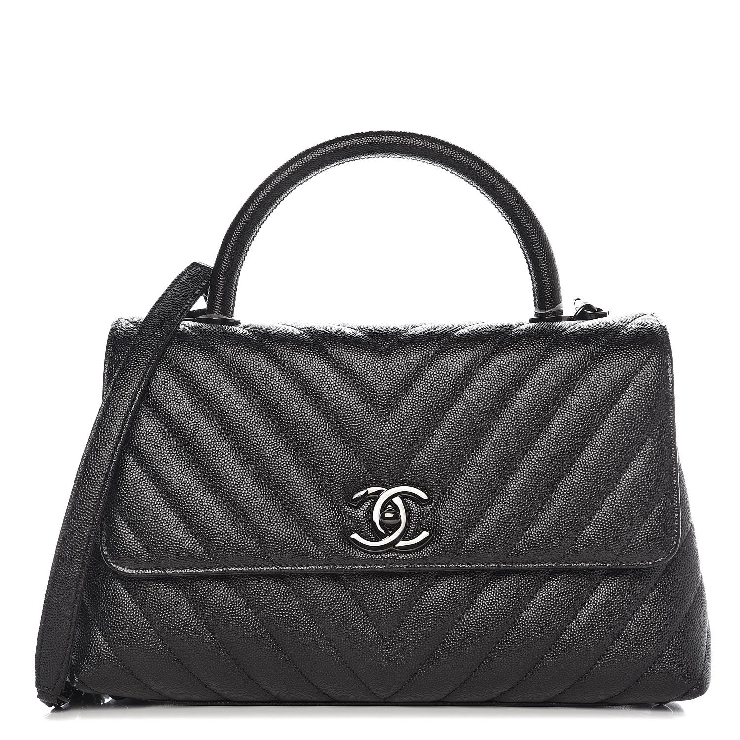 chanel chevron coco handle