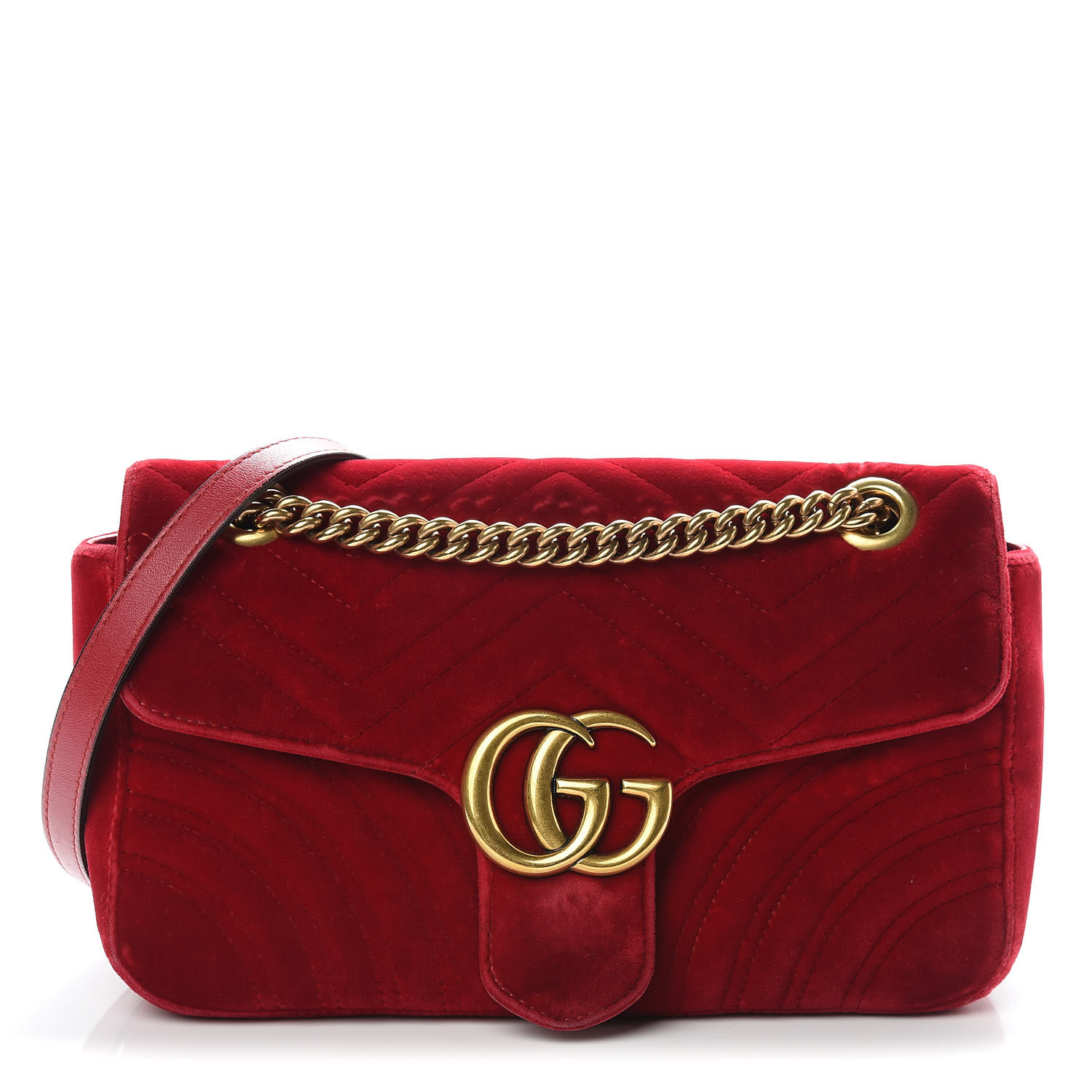 gucci marmont red velvet bag