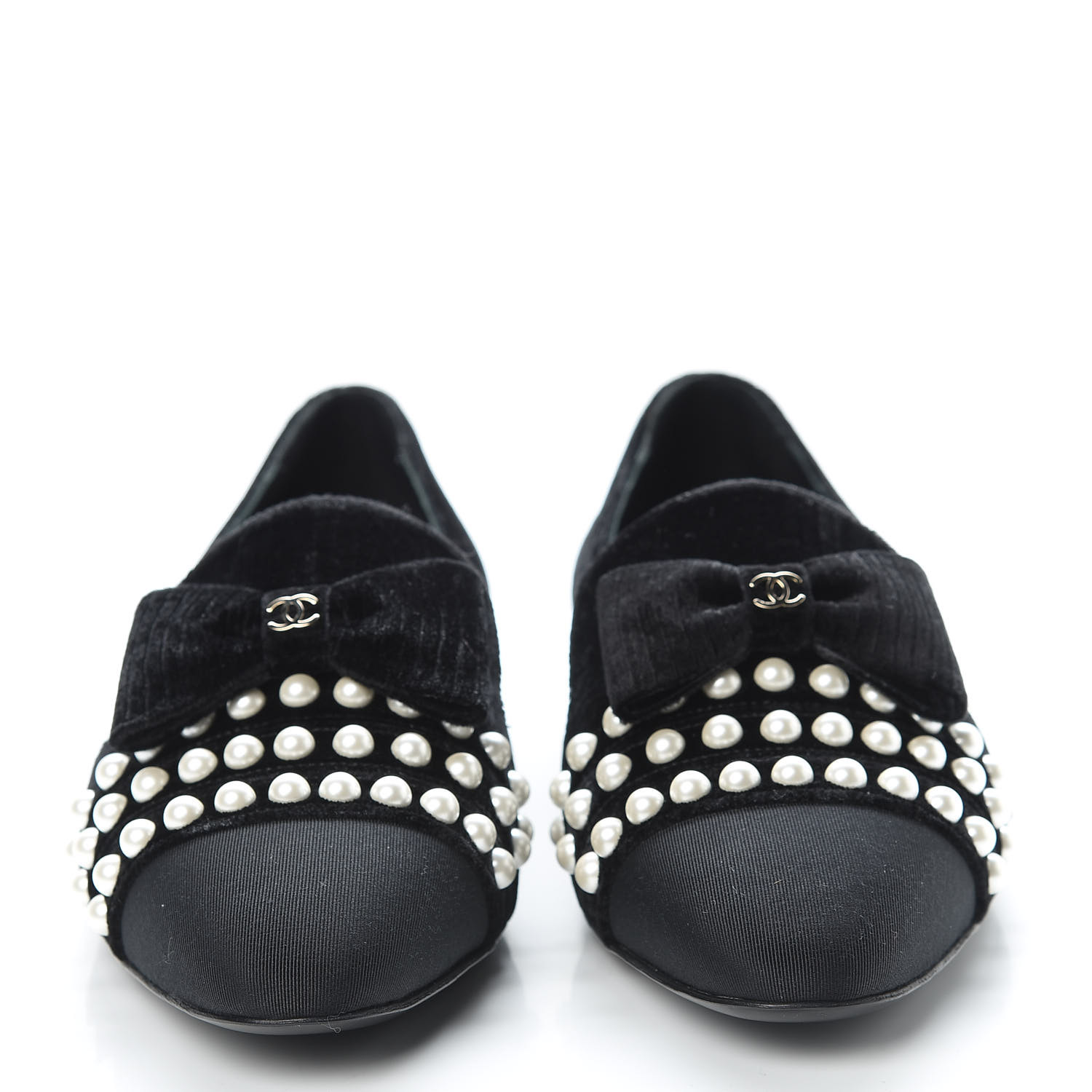 black loafers with pearls