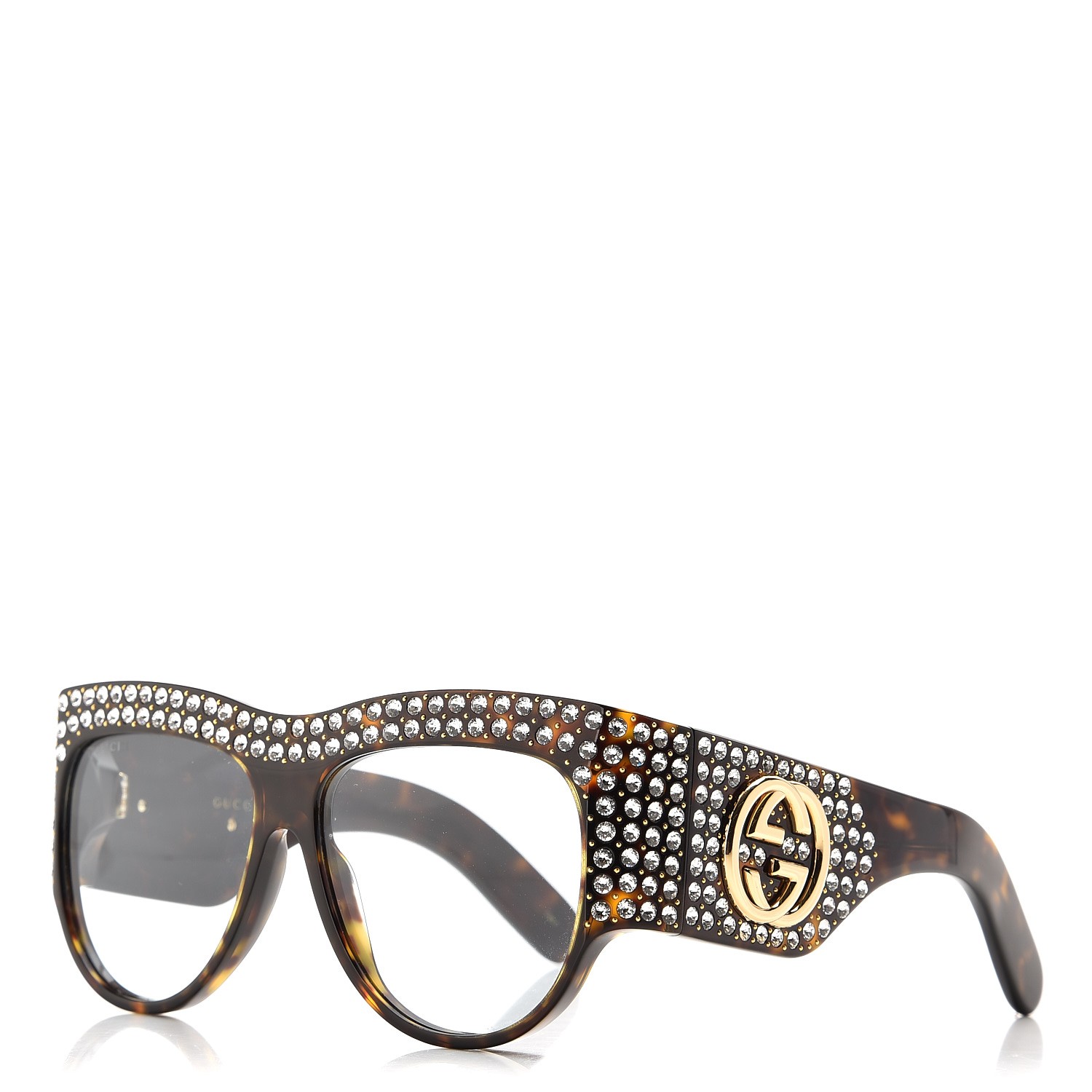 Gucci Acetate Crystal Oversize Hollywood Forever Sunglasses Gg0144s