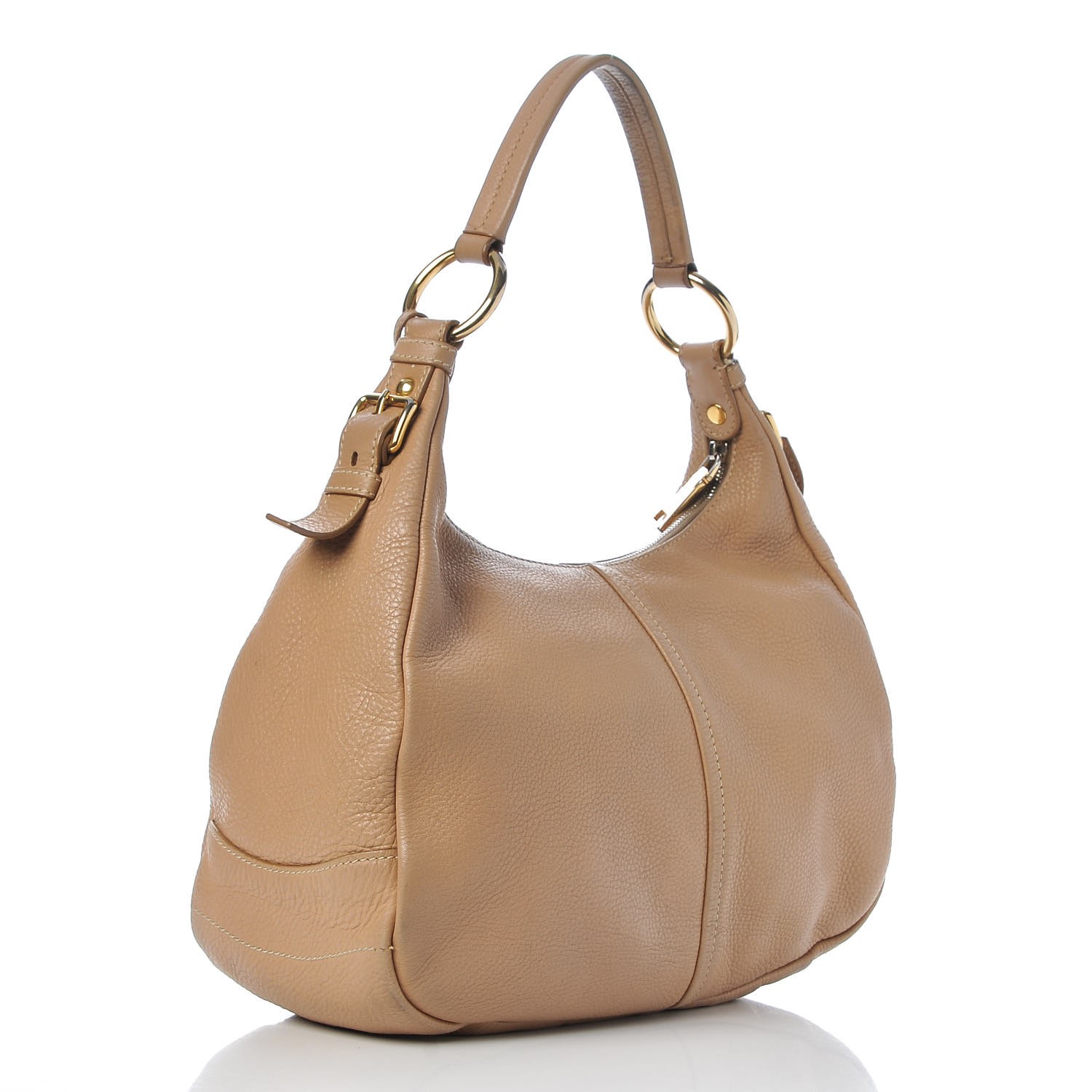 PRADA Vitello Daino Hobo Sabbia 286643