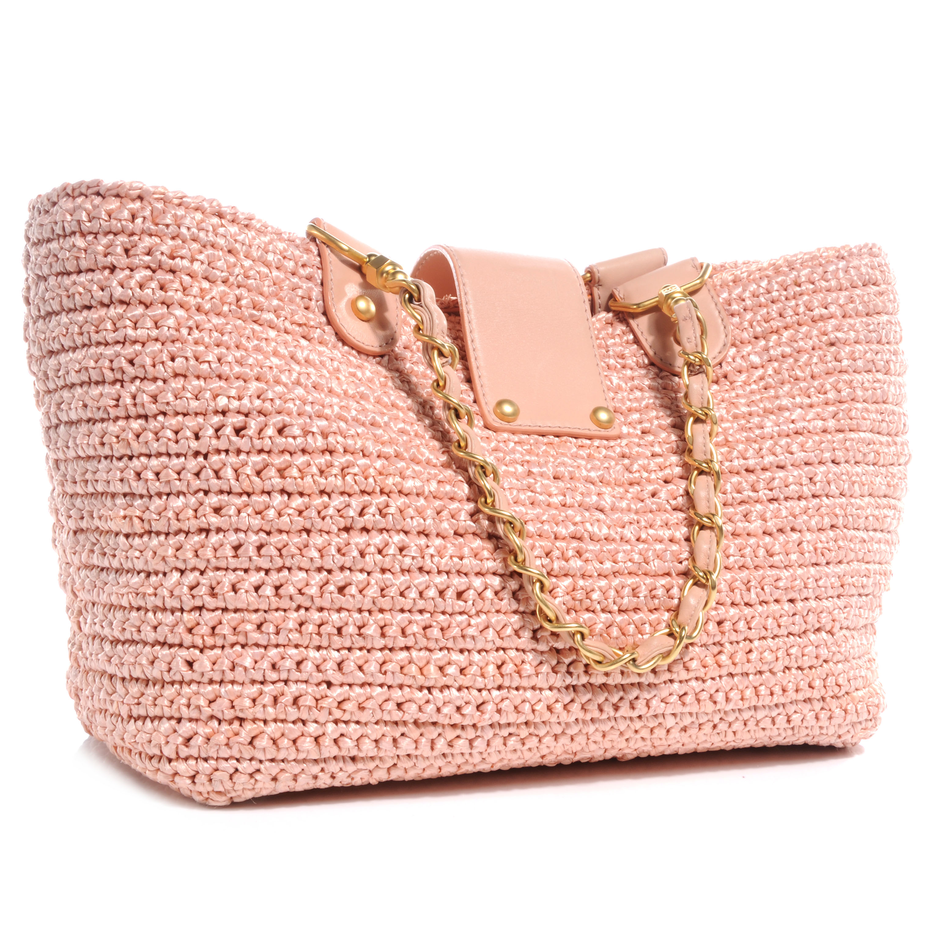 pink raffia bag