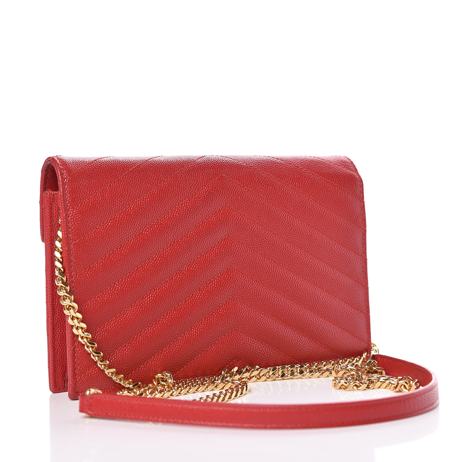 saint laurent grain de poudre envelope wallet on a chain