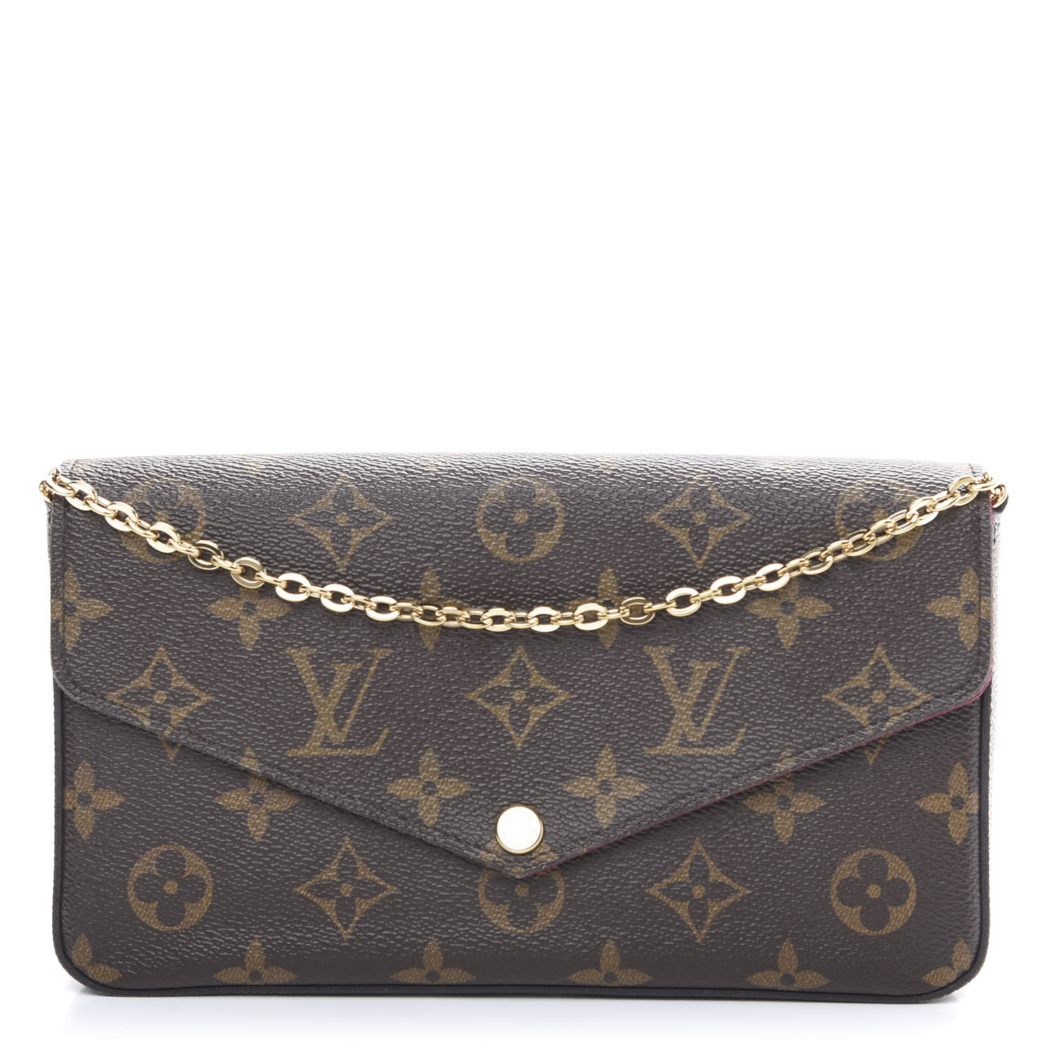 monogram pochette felicie chain wallet fuchsia