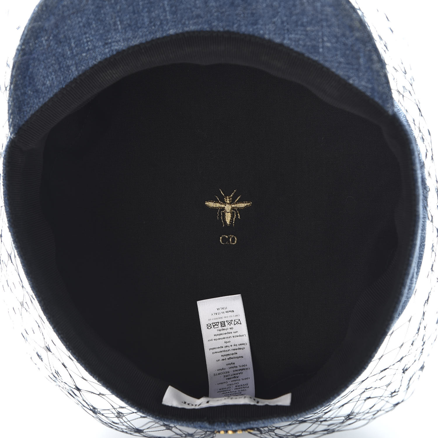 CHRISTIAN DIOR Denim Arty Cap with Veil 58 Blue 579543 | FASHIONPHILE