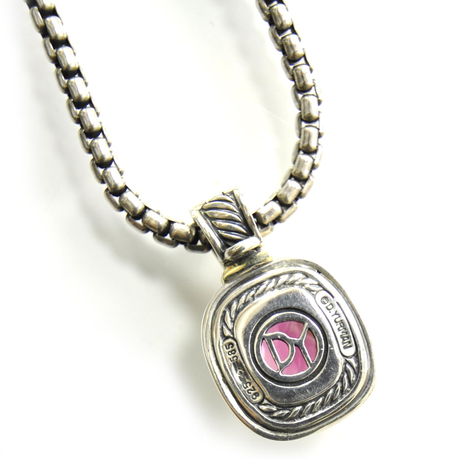 DAVID YURMAN Sterling Silver and 18k Gold Pink Tourmaline Enhancer ...