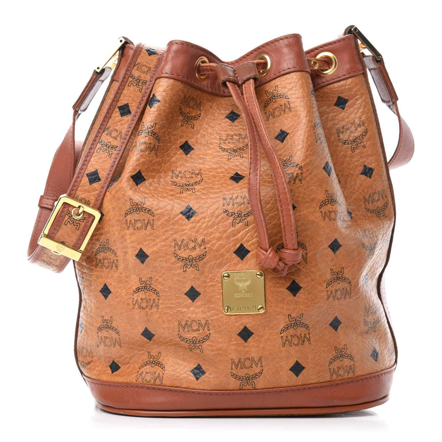 Mcm drawstring online bag