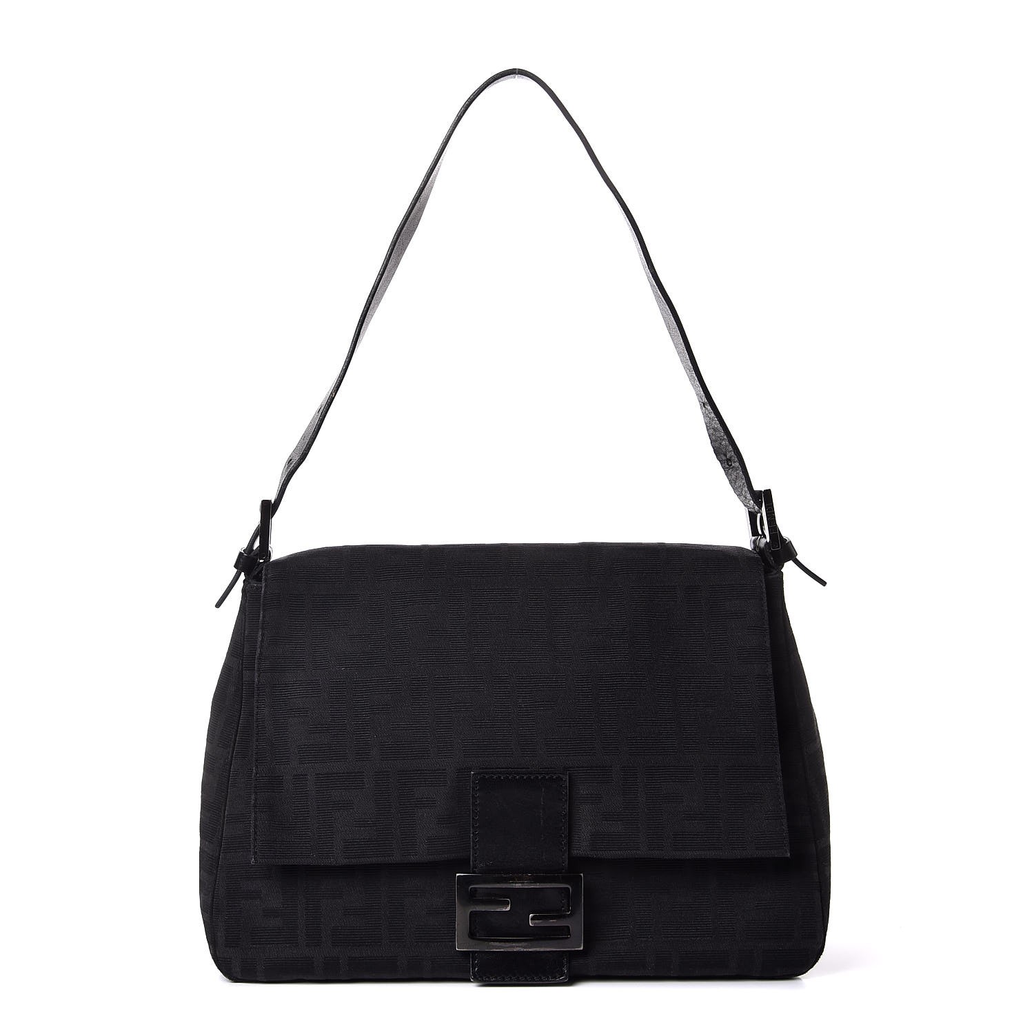 fendi zucca baguette black