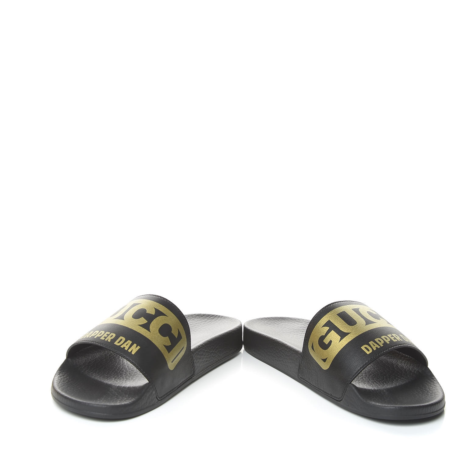  GUCCI  Rubber Womens Dapper Dan  Slide Sandals  35 Black 483778