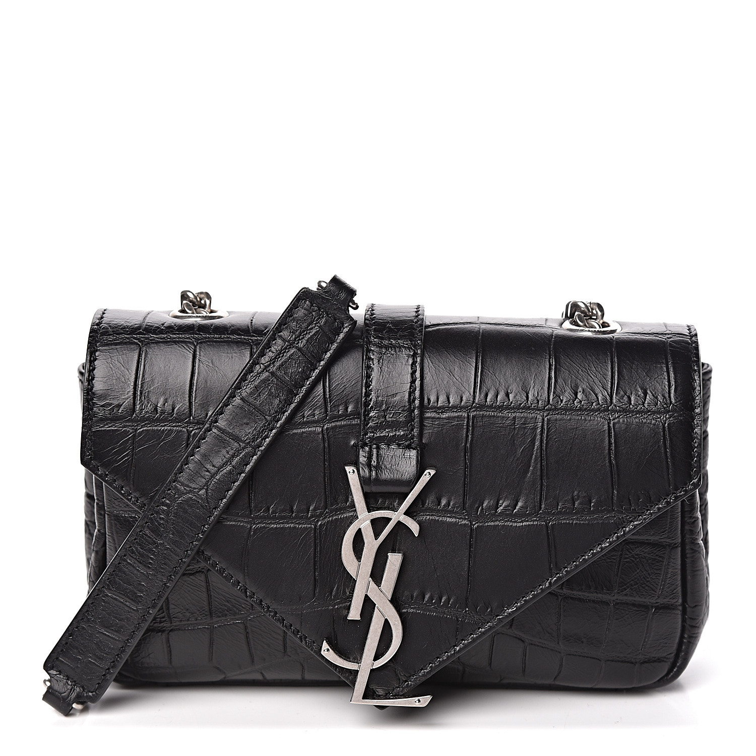 ysl croc chain bag