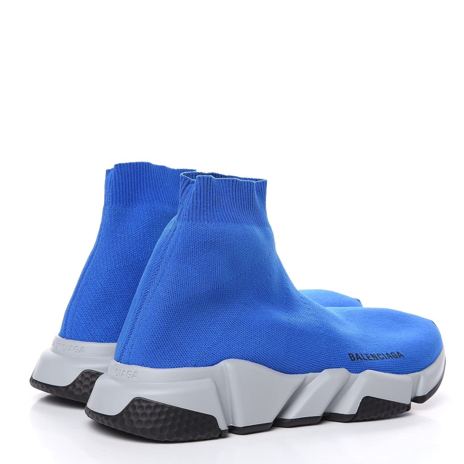 BALENCIAGA Neoprene Knit Speed Trainer Sneakers 7 Blue 484424