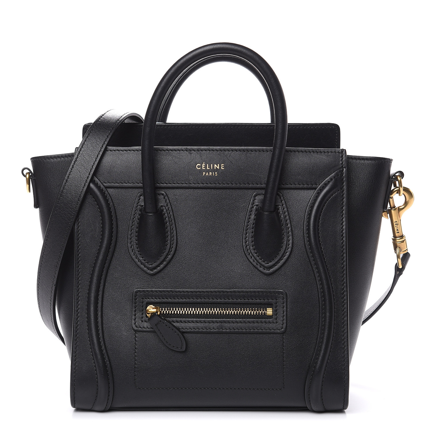 CELINE Smooth Calfskin Nano Luggage Black 520688