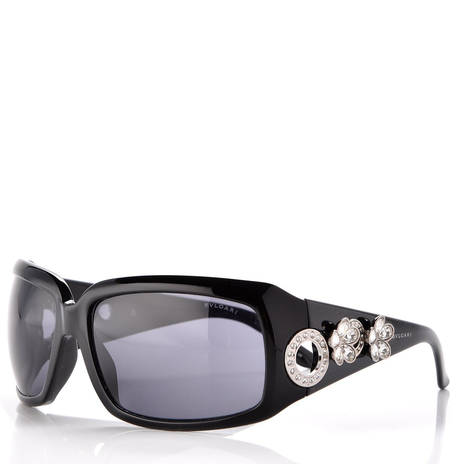 BULGARI Flower Crystal 857-B Sunglasses Black 216204 | FASHIONPHILE