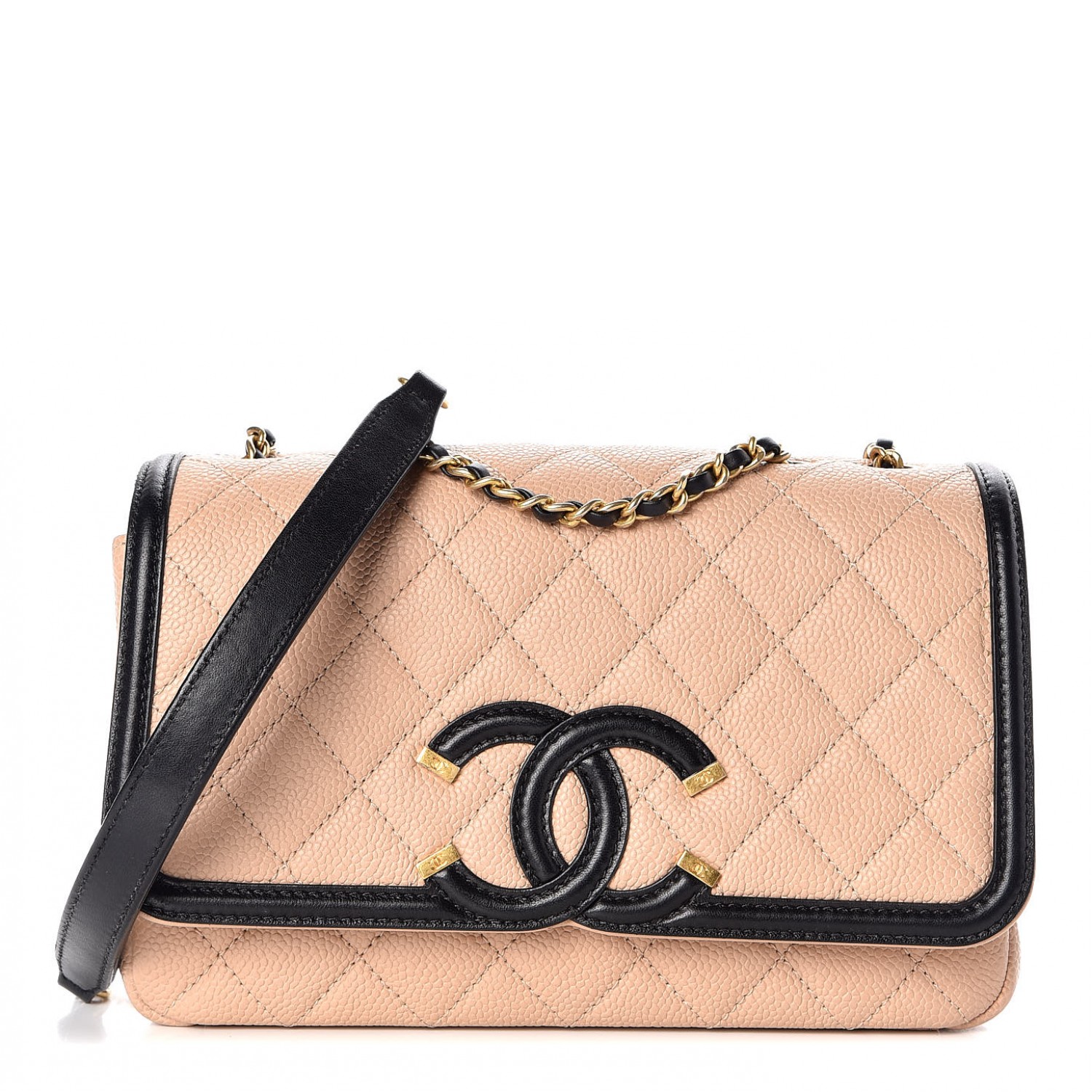 chanel filigree flap small