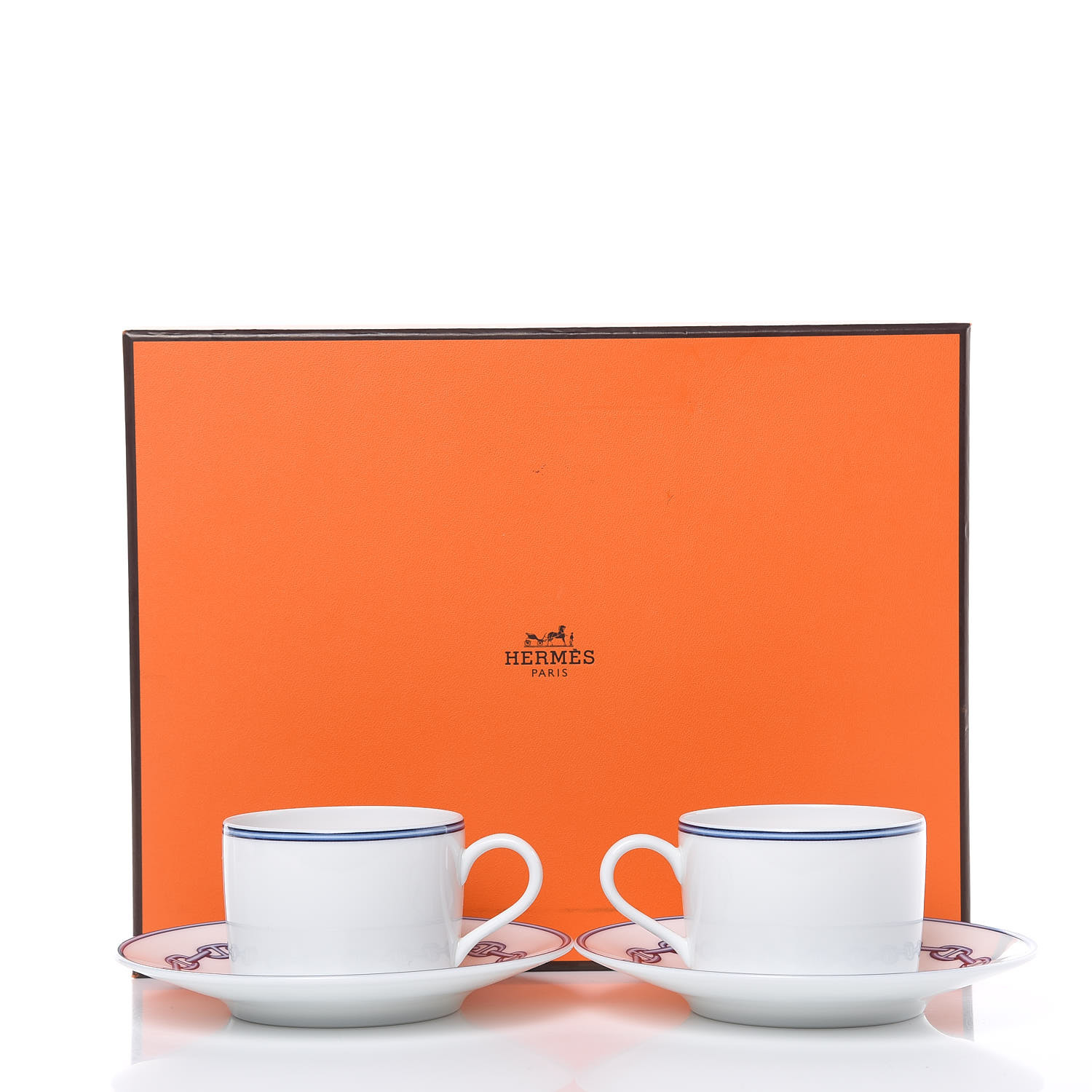 Hermes Porcelain Chaine Dancre Tea Cup And Saucer Set Of 2 430022 8269